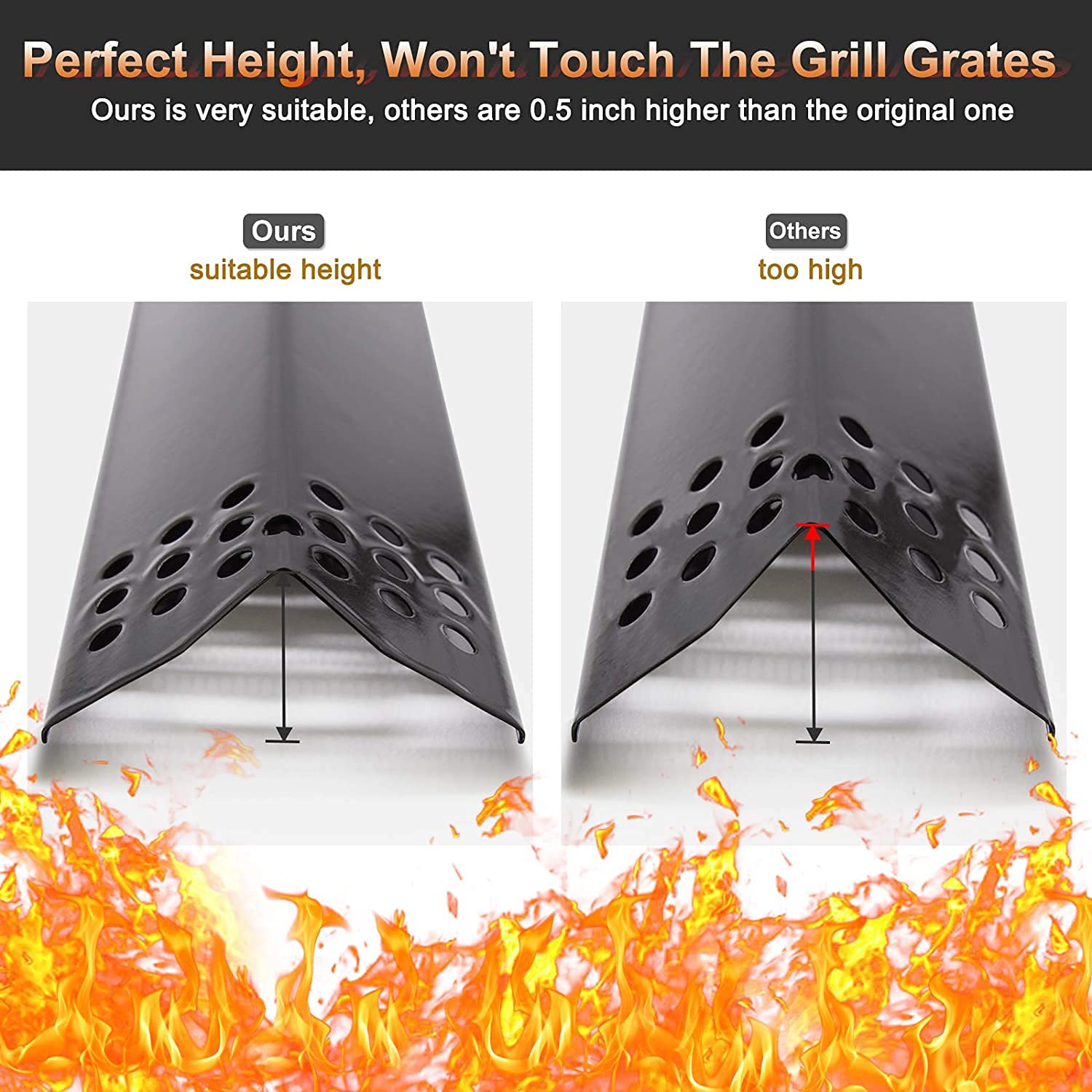 Nexgrill 720-0896B 720-0896E 720-0896C Deluxe 6 Burner Grill Replacement Parts - 6-Pack Flame Tamers, Grill Burners & Igniters Compatible with Nexgrill 720-0882A 720-0896 720-0925 - Perfect for Outdoor BBQ, Backyard Grilling & Patio Cooking