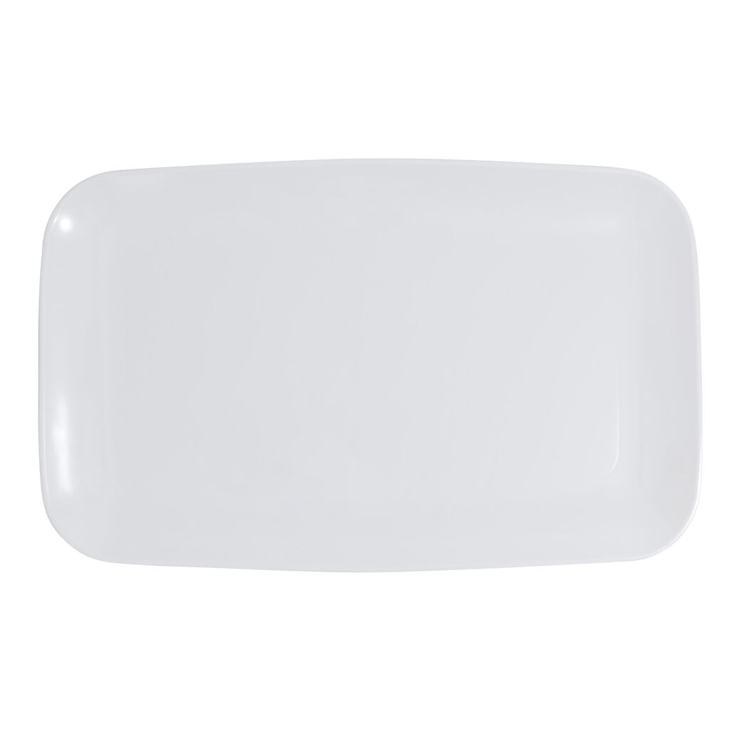 Organic White Rectangle Serving Dish Set - 18 x 11 Inches (2 Pack) - Perfect for Parties, Weddings, and Holiday Entertaining