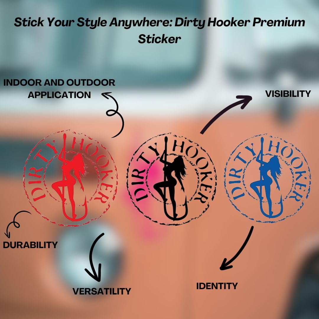 Dirty Hooker Fishing Gear Vinyl Stickers - Waterproof Decals for Laptops, Computers, Coolers & Fishing Equipment | Perfect for Anglers & Outdoor Enthusiasts