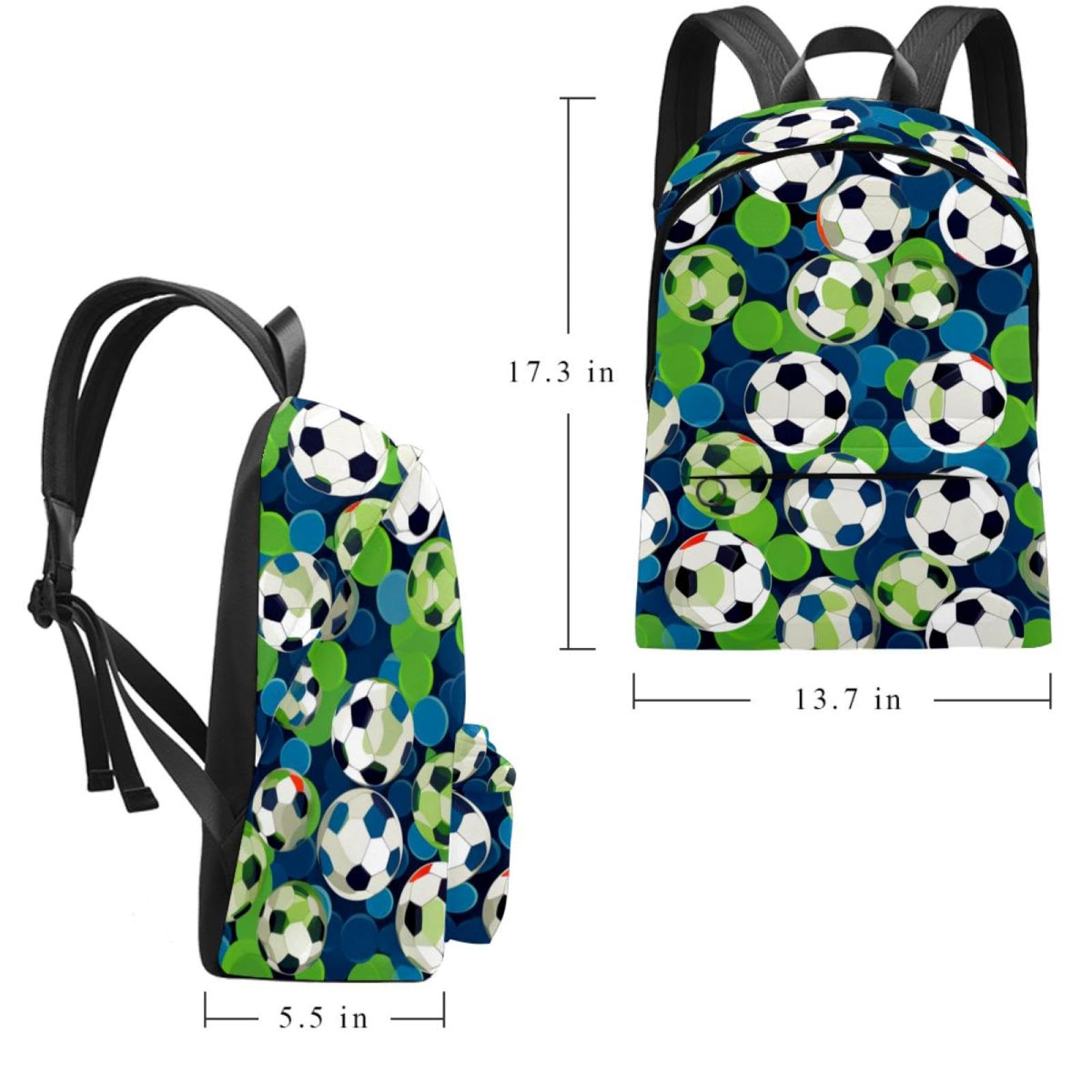 Stylish Travel & Work Backpack with Floral Soccer Ball Design - Perfect for Commuting, School, Sports & Outdoor Adventures
