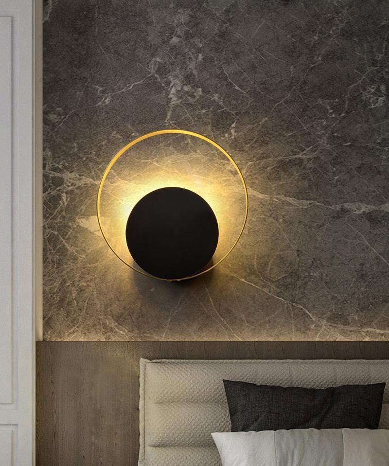 Modern Circle Wall Lamp - Sleek LED Light Fixture for Bedroom, Living Room & Office - Energy Efficient Dimmable Ambient Lighting for Home Decor
