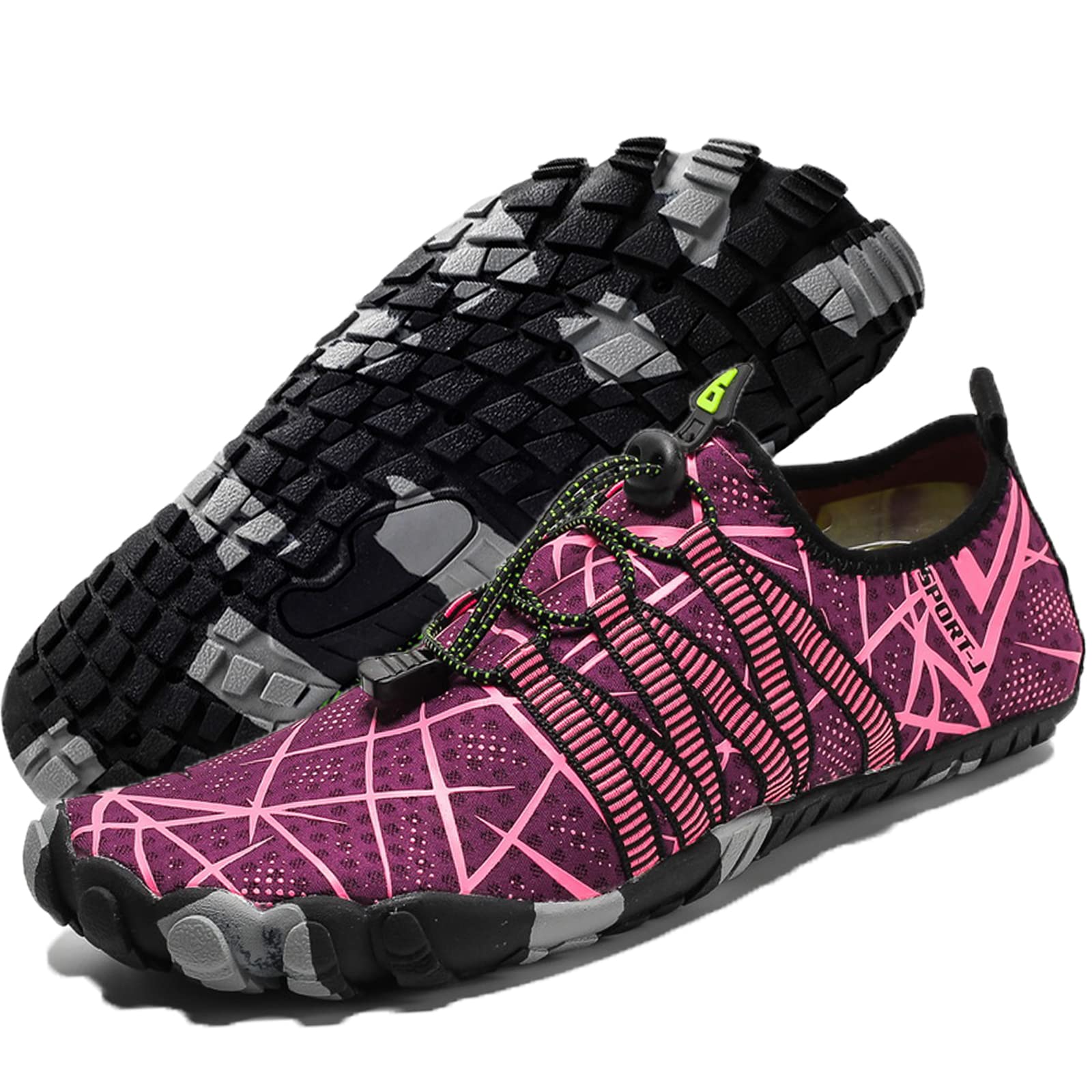 **Best Water Shoes for Men & Women - Quick-Dry Aqua Shoes for Beach, Pool, Swimming, Boating, Fishing, Diving & Yoga Water Aerobics - Barefoot Comfort & Grip**