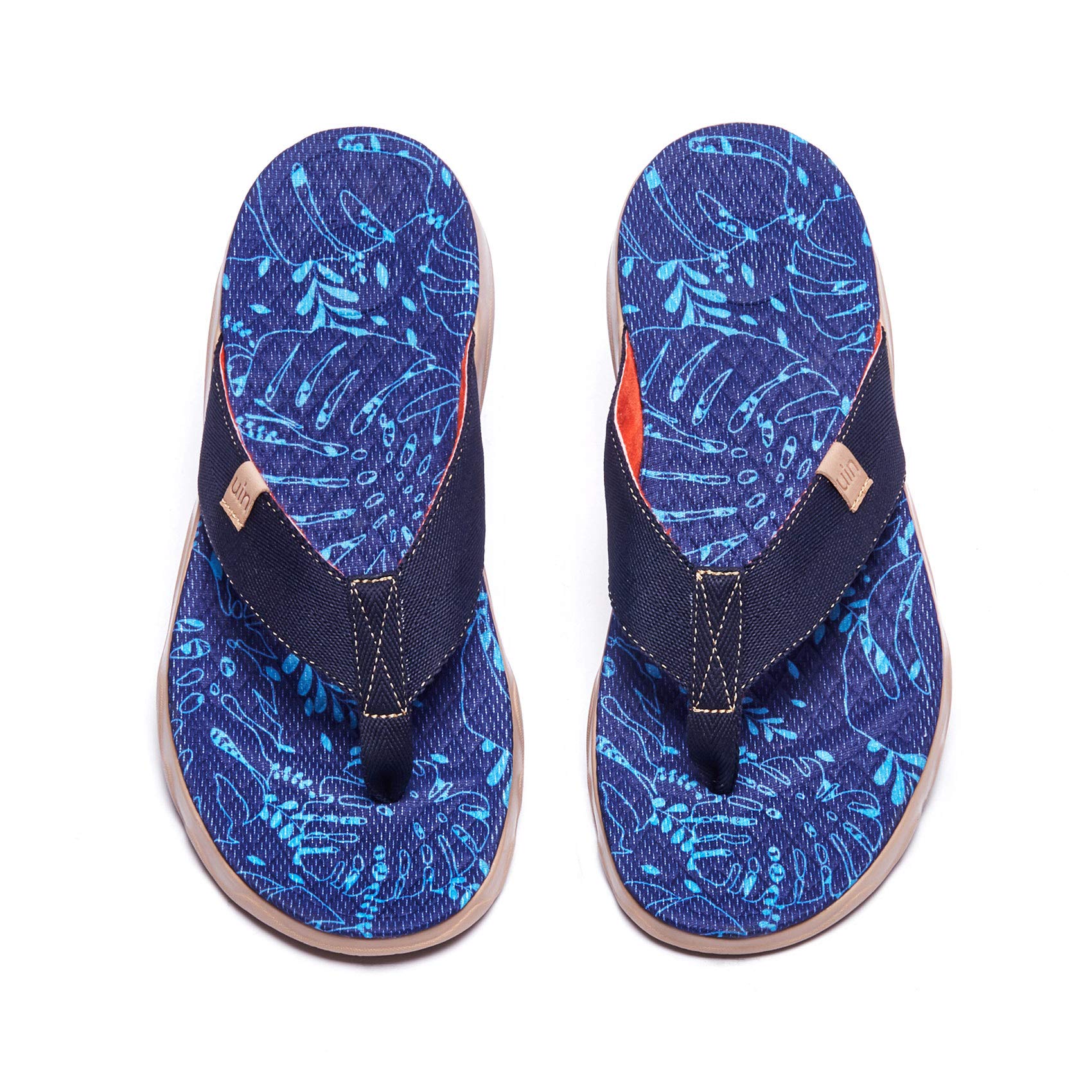 UIN Men's Flip Flops - Comfortable Beach Sandals for Summer, Travel & Casual Wear - Hand-Painted Art Design Non-Slip Slippers (Perfect for Beach Vacation, Poolside, Backyard Relaxation)