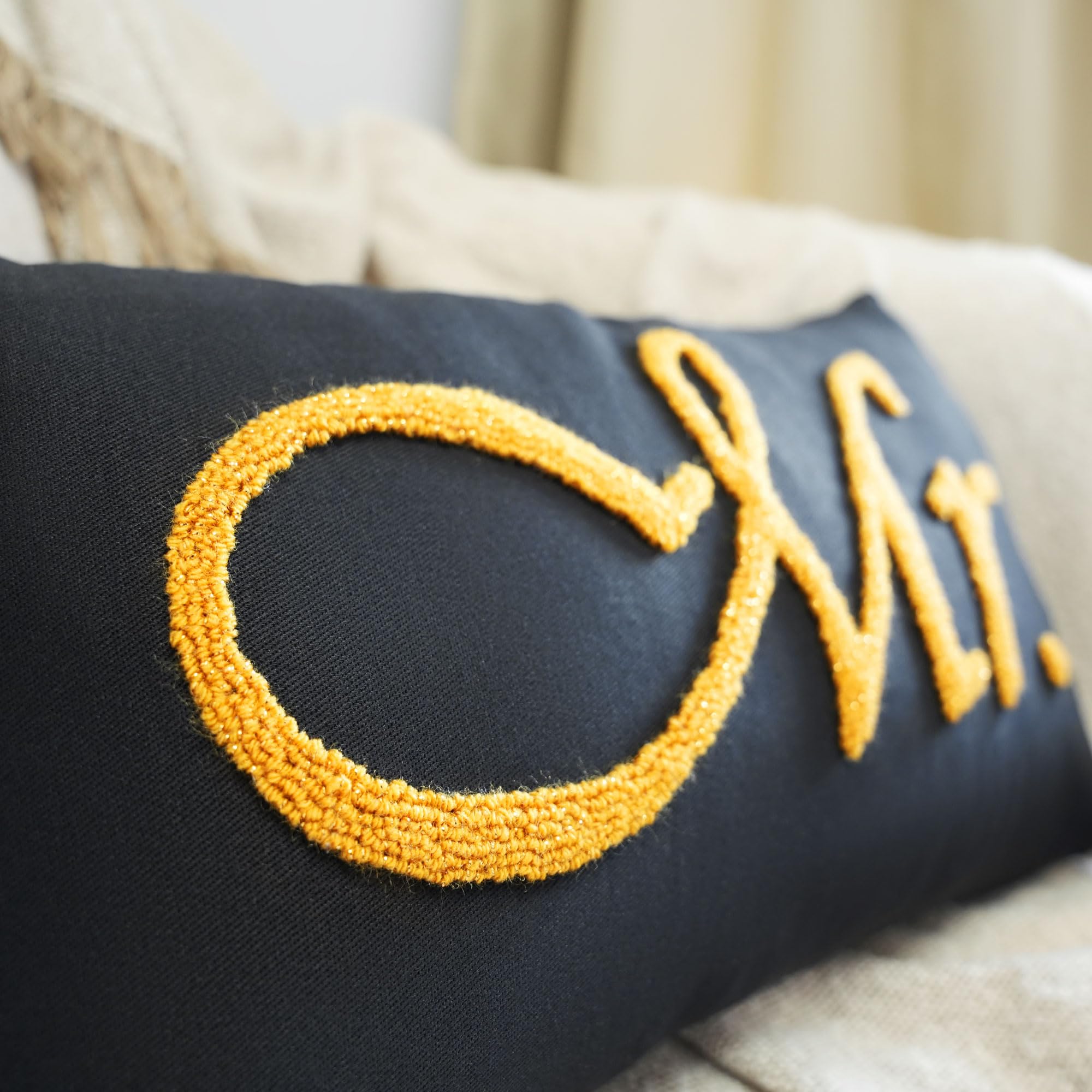 Personalized Family Name Embroidered Pillow - Custom Housewarming & Wedding Gift - Handmade Punch Needle Home Decor for Bedroom, Living Room & Nursery - Cozy Throw Pillow for Sofa, Couch and Home Decor