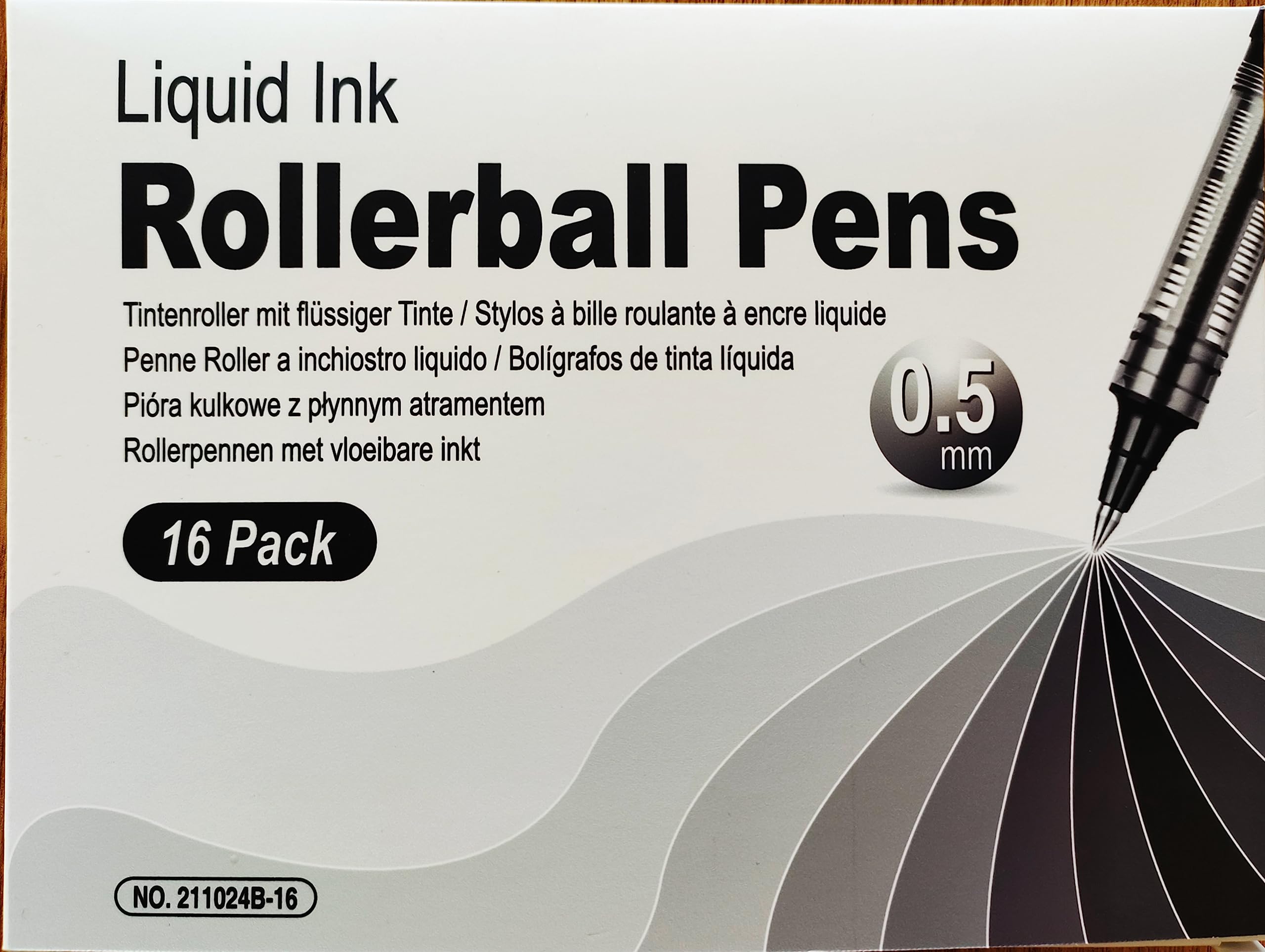 APOGO 16 Pack Black Gel Rollerball Pens - 0.5mm Fine Point Liquid Ink Pens for Smooth Writing, Signatures & Note Taking - Premium Office & School Stationery Supplies (Great for Business, Journaling, Exams & Gift Giving)