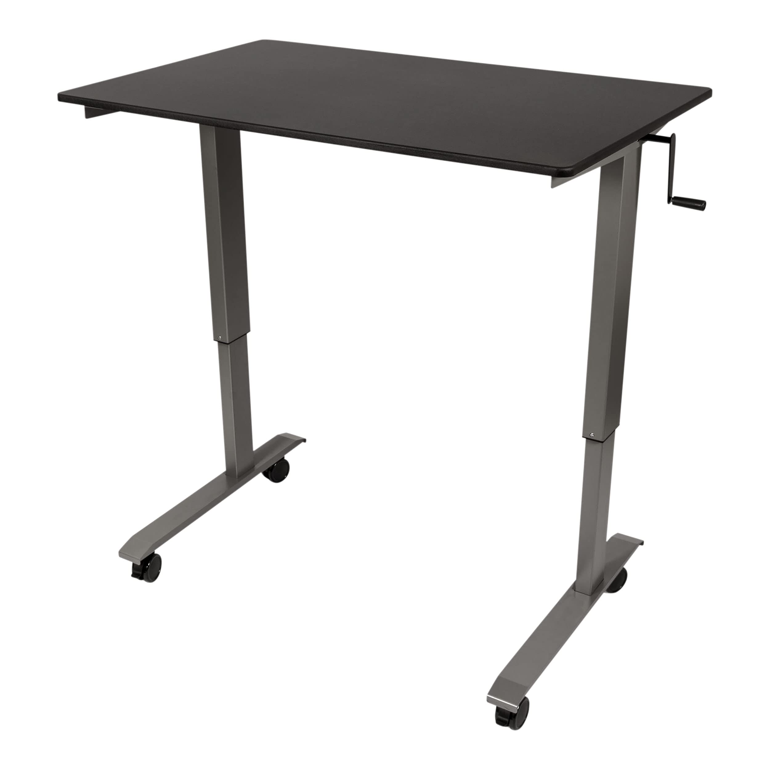 Adjustable Height Standing Desk with Crank - Rolling Sit Stand Desk (48