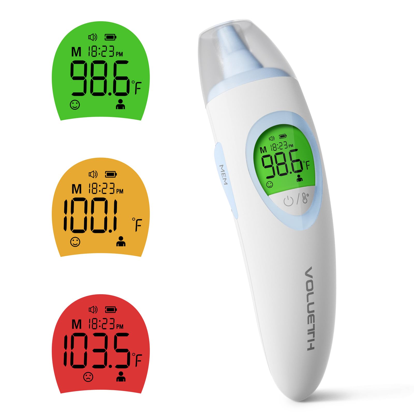 **3-in-1 Digital Baby Thermometer for Ear, Forehead & Touchless Use – HSA/FSA Eligible – Fast 1-Second Reading with Fever Alarm & 30 Memory Recall – Perfect for Infants, Kids & Adults – Ideal for Home, Travel & Pediatric Care**