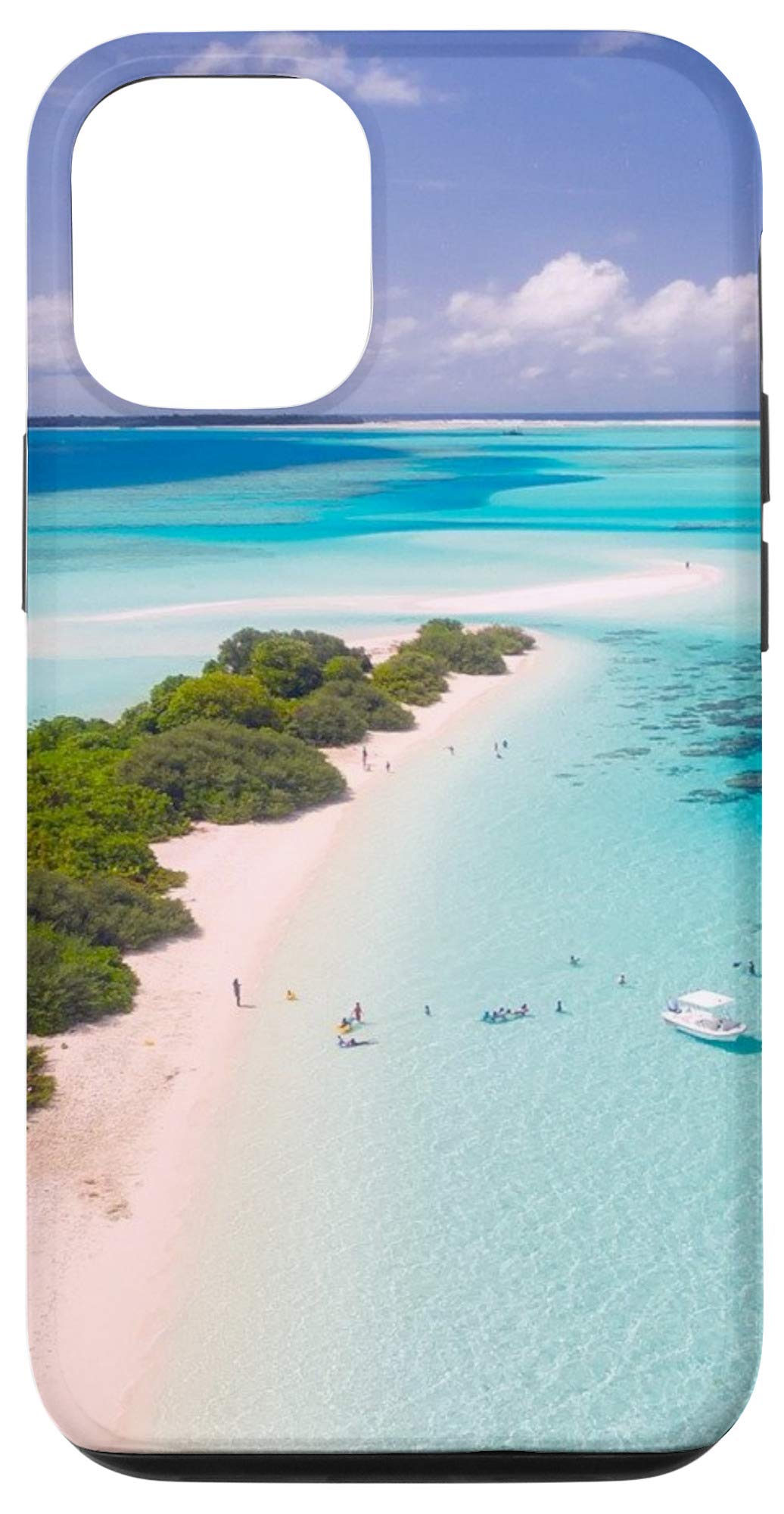 iPhone 12/12 Pro Case - Tropical Beach Design with Blue Ocean & Sky - Perfect Gift for Sea Lovers - Waterproof & Shockproof Protection for Travel, Vacation & Beach Days