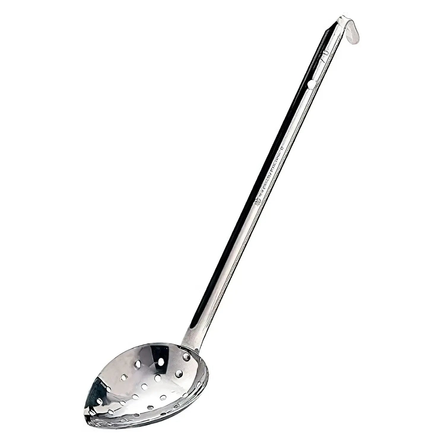 Premium Stainless Steel Slotted Ladle - Durable Soup Spoon with Drain Holes for Cooking, Serving & Straining - Perfect for Kitchen, Restaurant & Outdoor BBQ Use