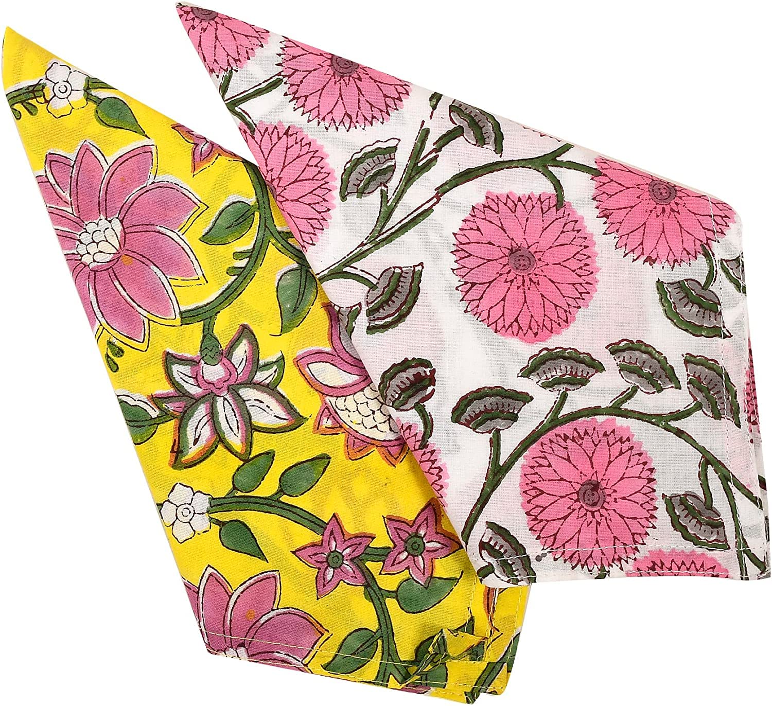 REYNOSO HOME DECOR Cotton Cloth Napkins Set of 10 - 16x16 Inch Hand Block Printed Kitchen & Dining Table Linens - Perfect for Dinner Parties, Holiday Gatherings & Everyday Use