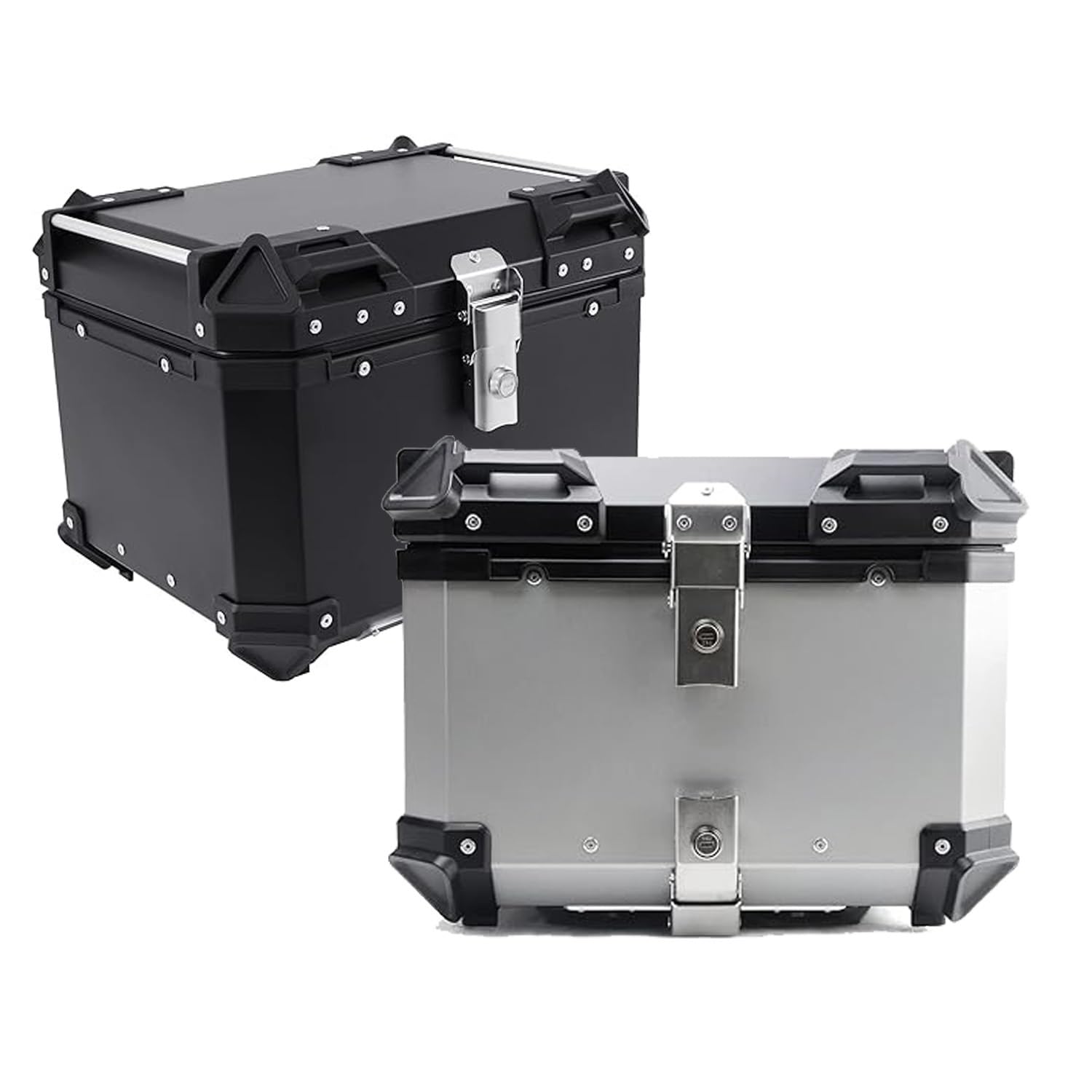 **Waterproof Aluminum Motorcycle Top Case - 28L to 100L (36L Black) - Secure Locking Touring Trunk for Storage & Travel**    *(Ideal for Commuting, Road Trips, and Adventure Riding - Fits Most Motorcycles)*