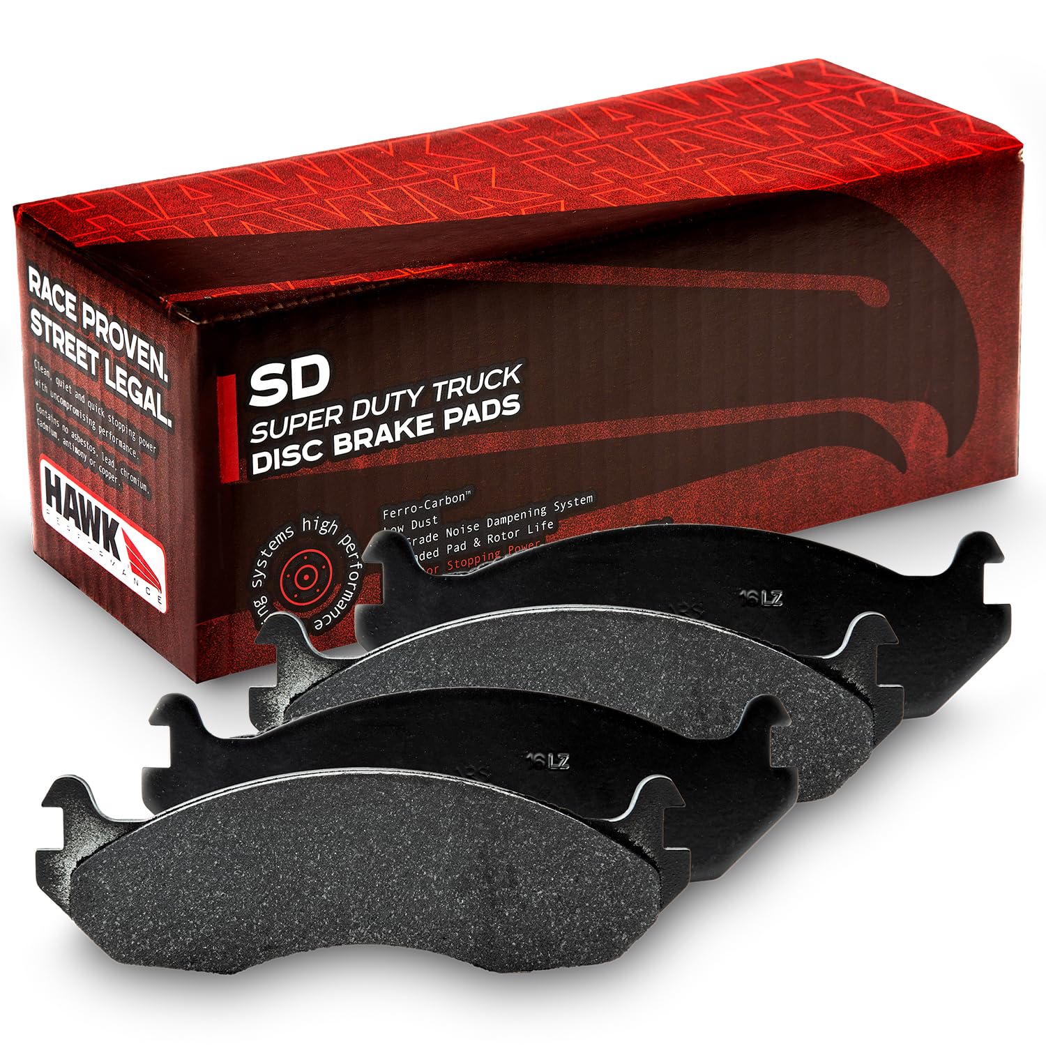 HB264P.575 Super Duty Street Brake Pads - High Performance Ceramic Brake Pads for Trucks & SUVs | Smooth Stopping Power, Low Noise & Dust | Perfect for Daily Commuting & Heavy-Duty Driving