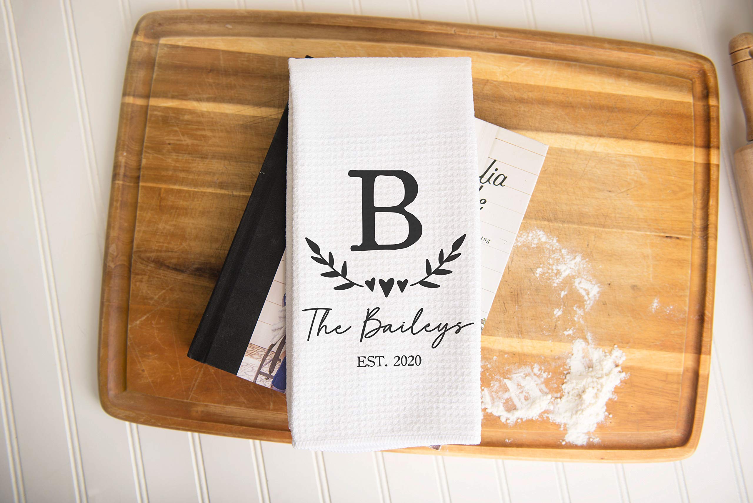 Custom Waffle Weave Dish Towel - Personalized Kitchen Towel Set for Housewarming, Wedding Shower & Hostess Gifts | Absorbent Tea Towels for Cooking, Baking & Kitchen Decor | Engagement Present Idea