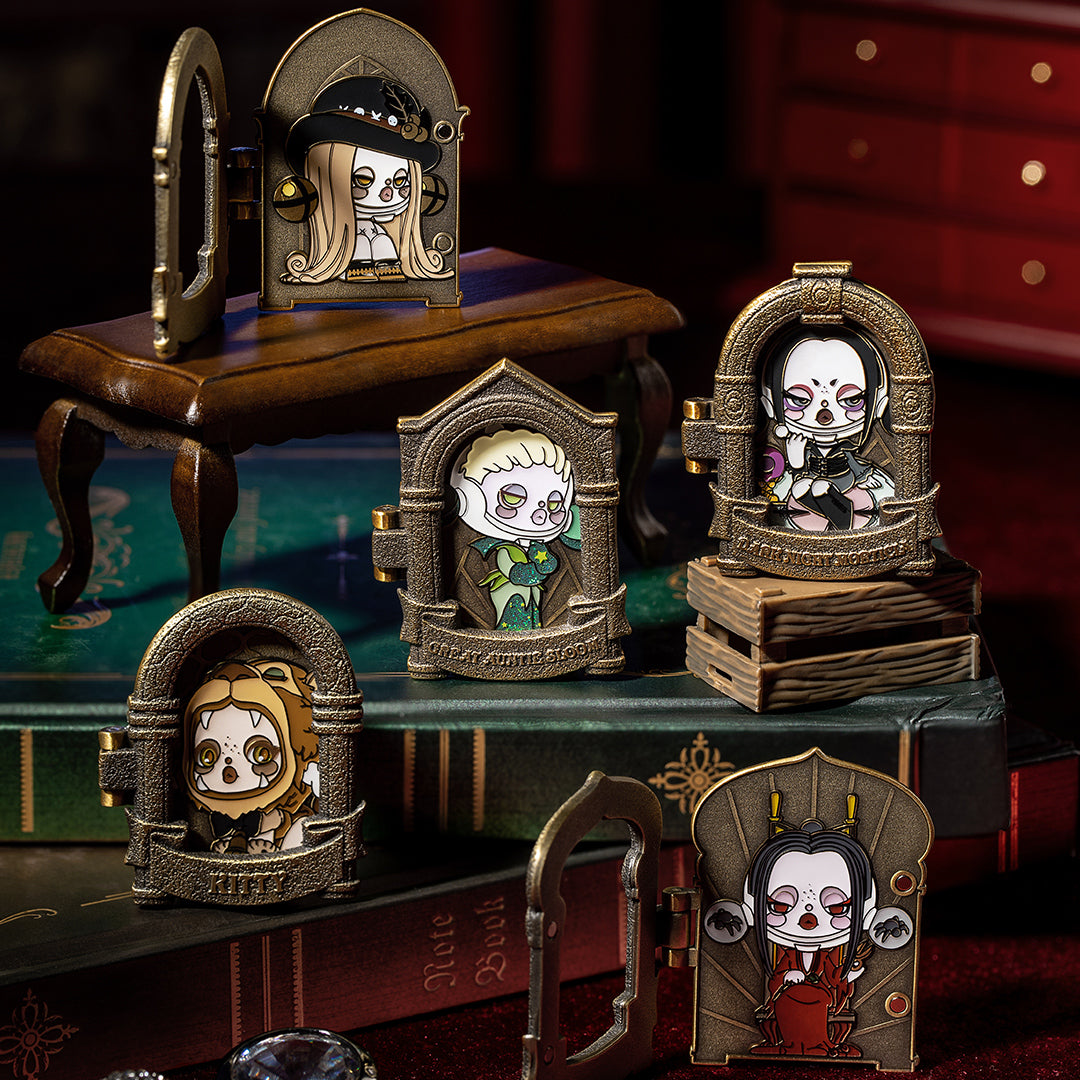 POP MART SKULLPANDA The Addams Family Series Enamel Pin Badge Blind Box - Collectible Mystery Pins for Fans, Gifts & Cosplay Accessories
