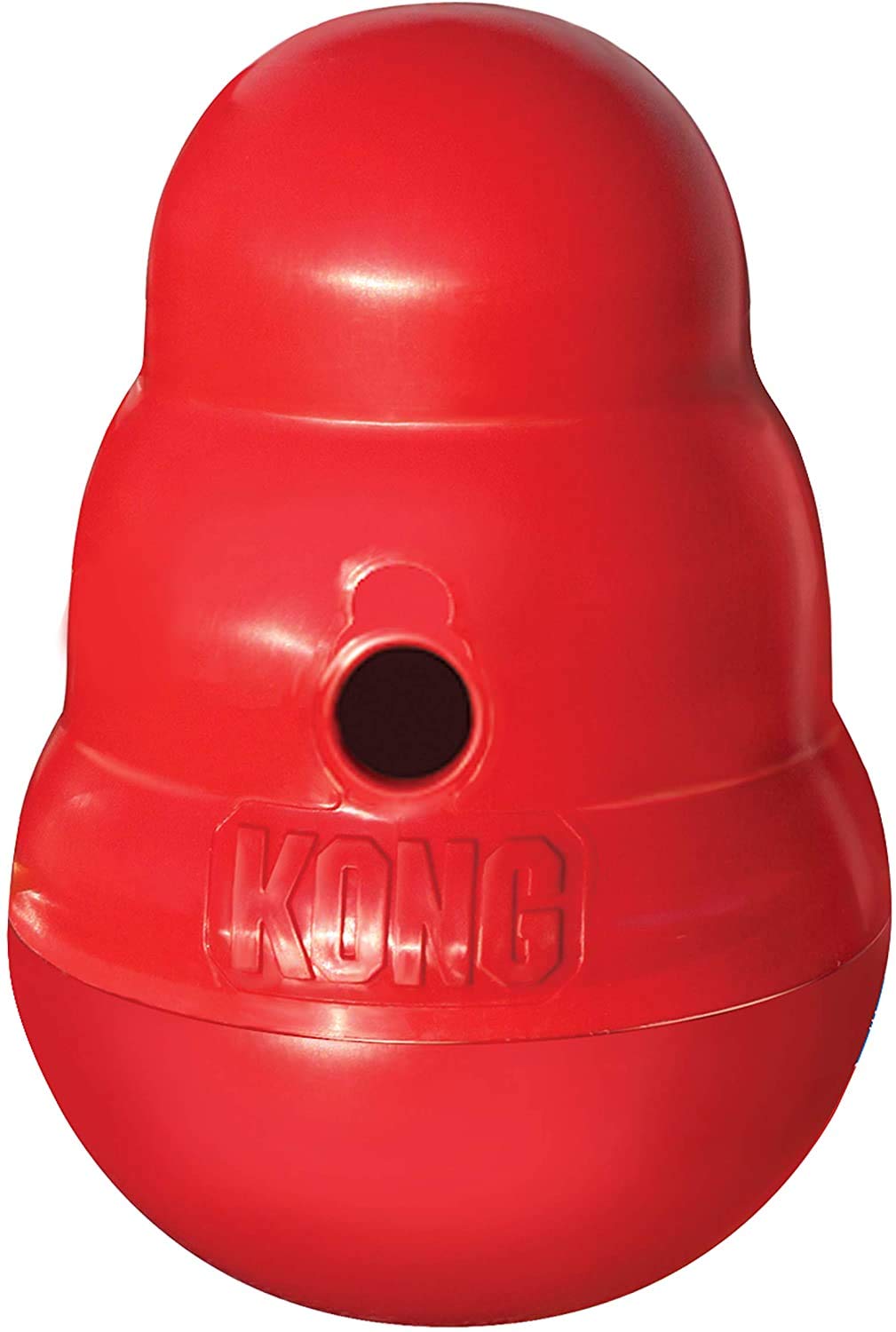 KONG Wobbler Interactive Dog Toy - Slow Feeder & Mental Stimulation Puzzle for Large Dogs - Treat Dispenser for Dog Enrichment & Entertainment - Perfect for Mealtime Fun & Boredom Relief