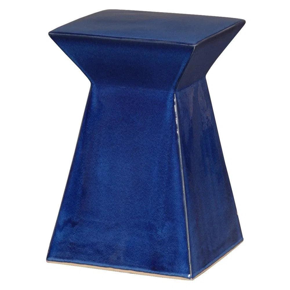 18 Inch Ceramic Outdoor Garden Stool - Weather-Resistant Decorative Seat for Patio, Porch, Poolside & Backyard Decor