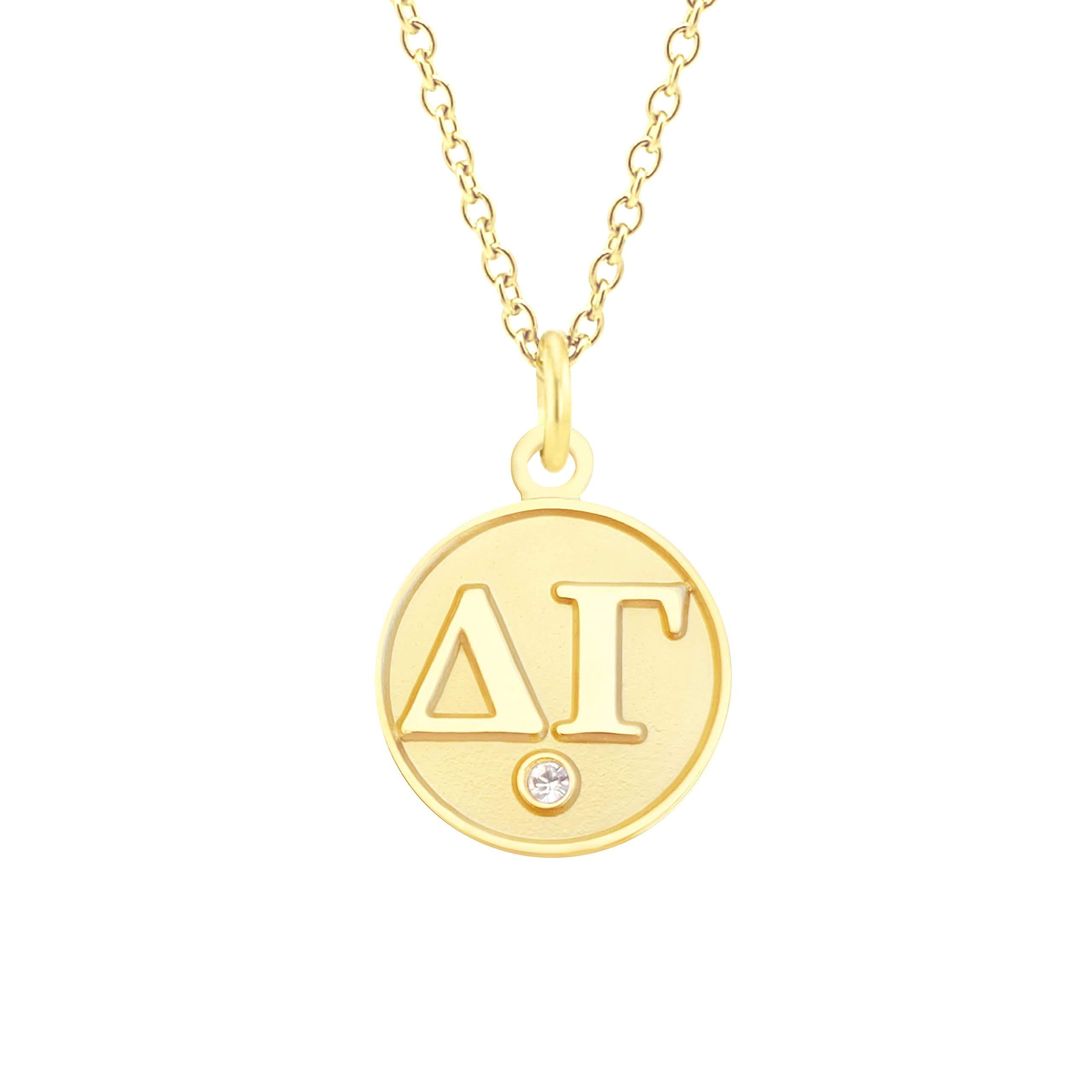 Delta Gamma Sorority Necklace in Gold with Chain - Greek Letter Jewelry for Sorority Sisters - Perfect for Initiation, Recruitment, and Sisterhood Events