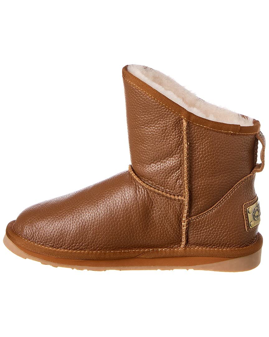 Cozy Xtra Short Buff Boots for Women - Lightweight Comfortable Indoor/Outdoor Leather Boots (Whiskey, Size 7) - Perfect for Casual Wear, Home Lounging & Quick Errands