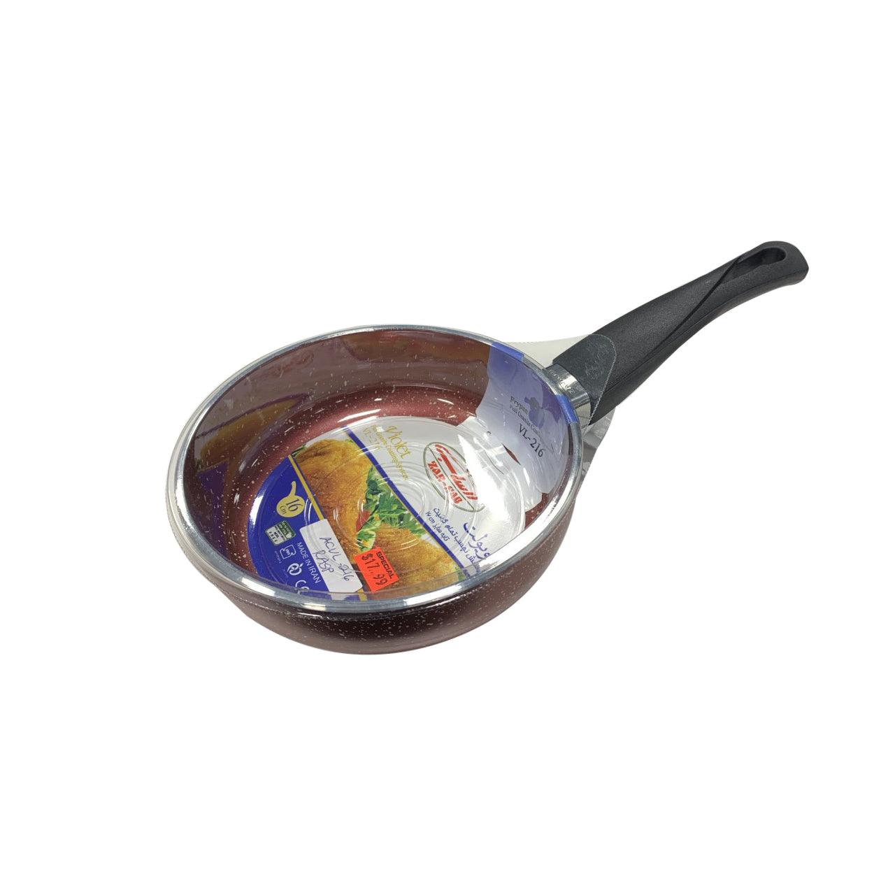 Acrochef 6.5-Inch Nonstick Raspberry Frying Pan with Ergonomic Black Handle - Perfect for Eggs, Pancakes & Small Meals (Model VL 216)