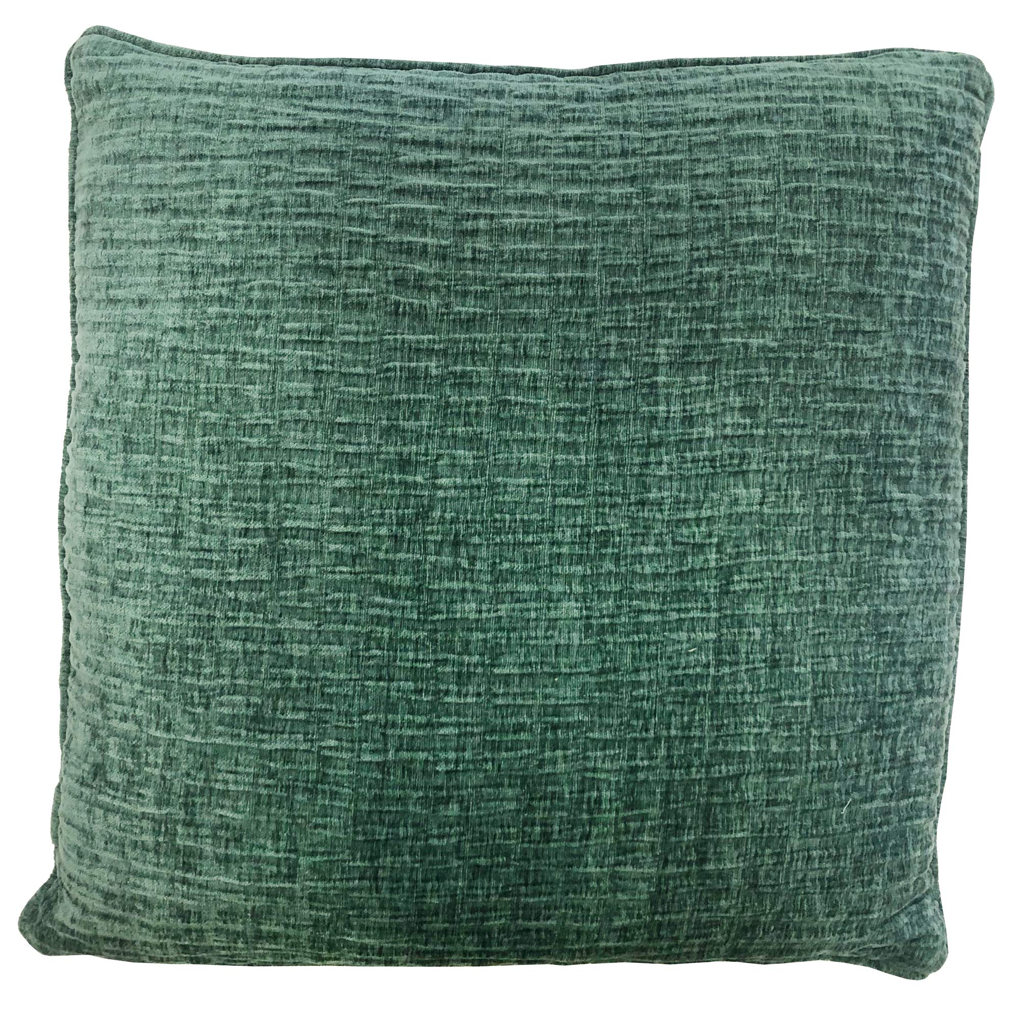 Rodeo Home Denver Decorative Solid Color Chenille Square Throw Pillow with 100% Feather Fill Insert - Soft Couch Pillow for Sofa, Bed, Living Room - Teal Blue 23x23 Inches - Perfect for Home Decor, Cozy Reading Nook & Accent Pillow