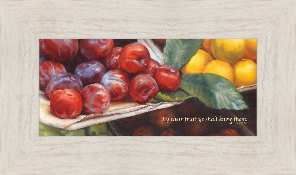 By Their Fruit Ye Shall Know Them - Inspirational Christian Wall Art for Home & Office Decor - Perfect for Living Room, Bedroom, or Church Display