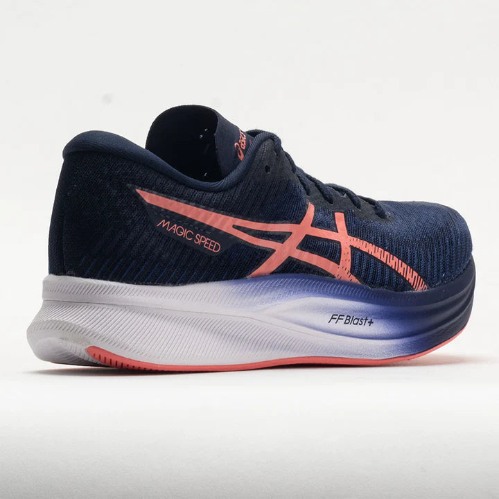 ASICS Women's MAGIC SPEED 2 Running Shoes - Lightweight & Responsive for Training & Racing - Indigo Blue/Papaya Color - Perfect for Marathon, Jogging & Gym Workouts