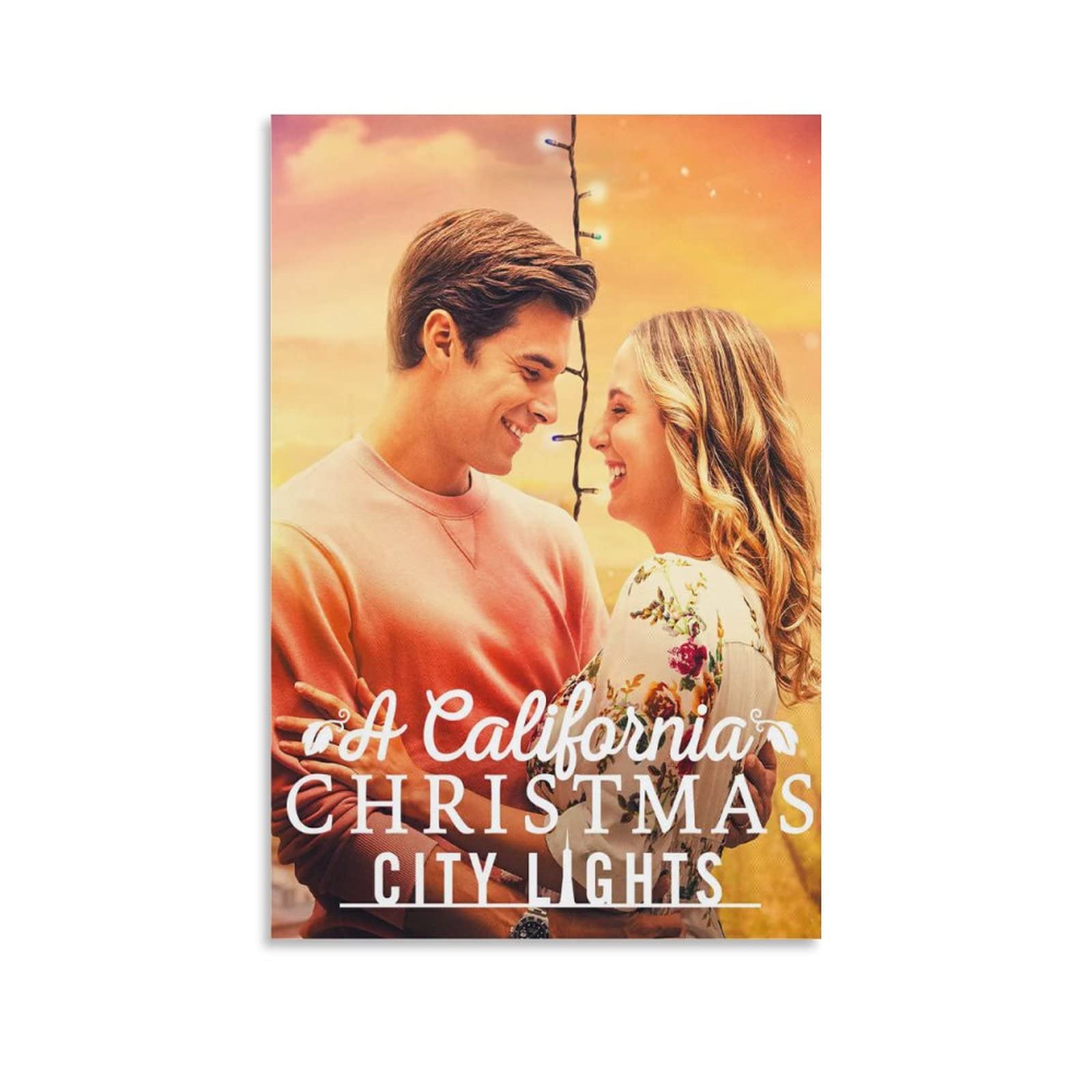 California Christmas City Lights (2021) Movie Poster Canvas Print - 12x18inch(30x45cm) Unframed Wall Art for Bedroom, Living Room, Home Theater Decor - Perfect for Holiday Gifts & Movie Lover Collections