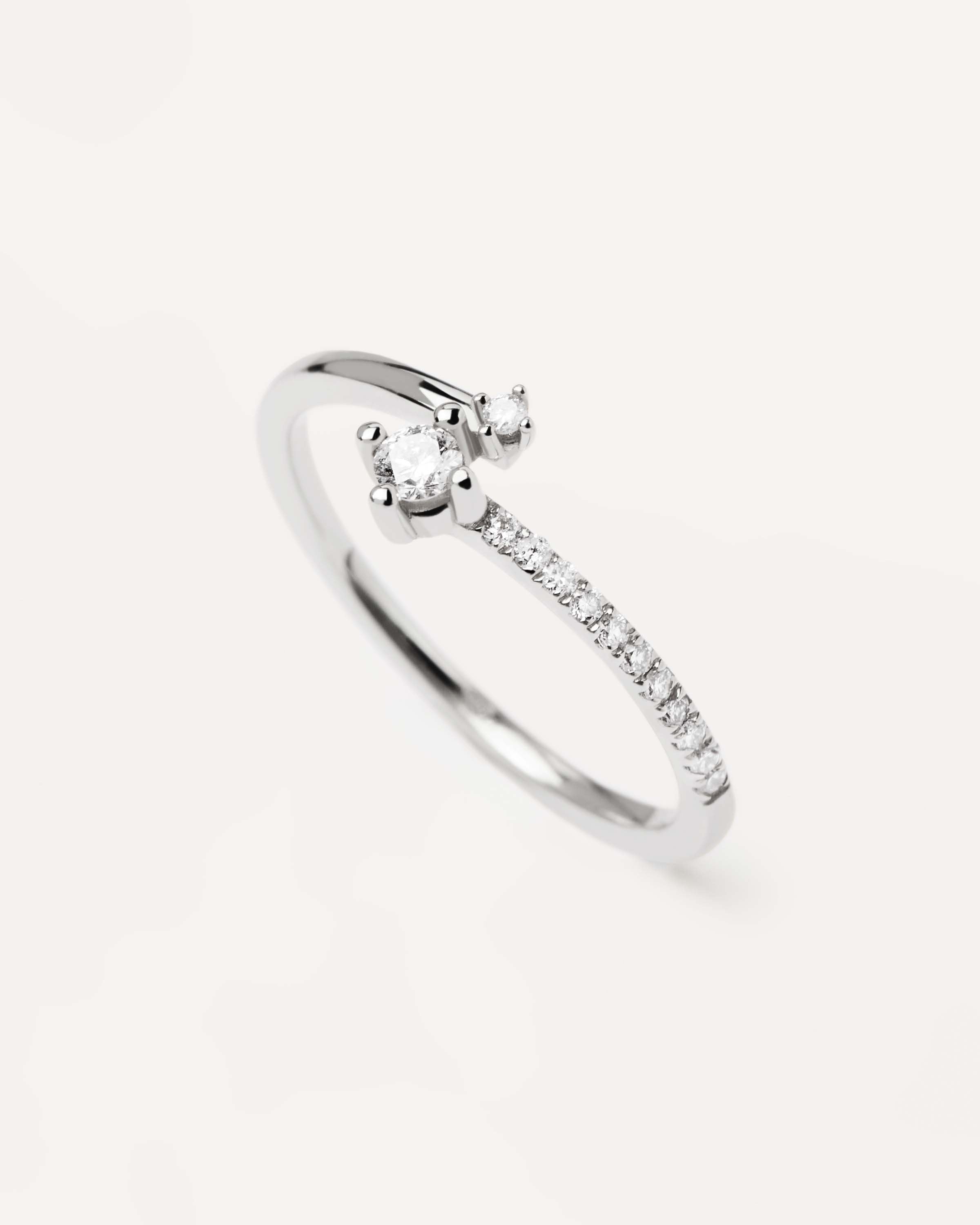 Diamond & White Gold Swing Ring for Women - Elegant Dainty Jewelry for Everyday Wear, Date Night & Special Occasions