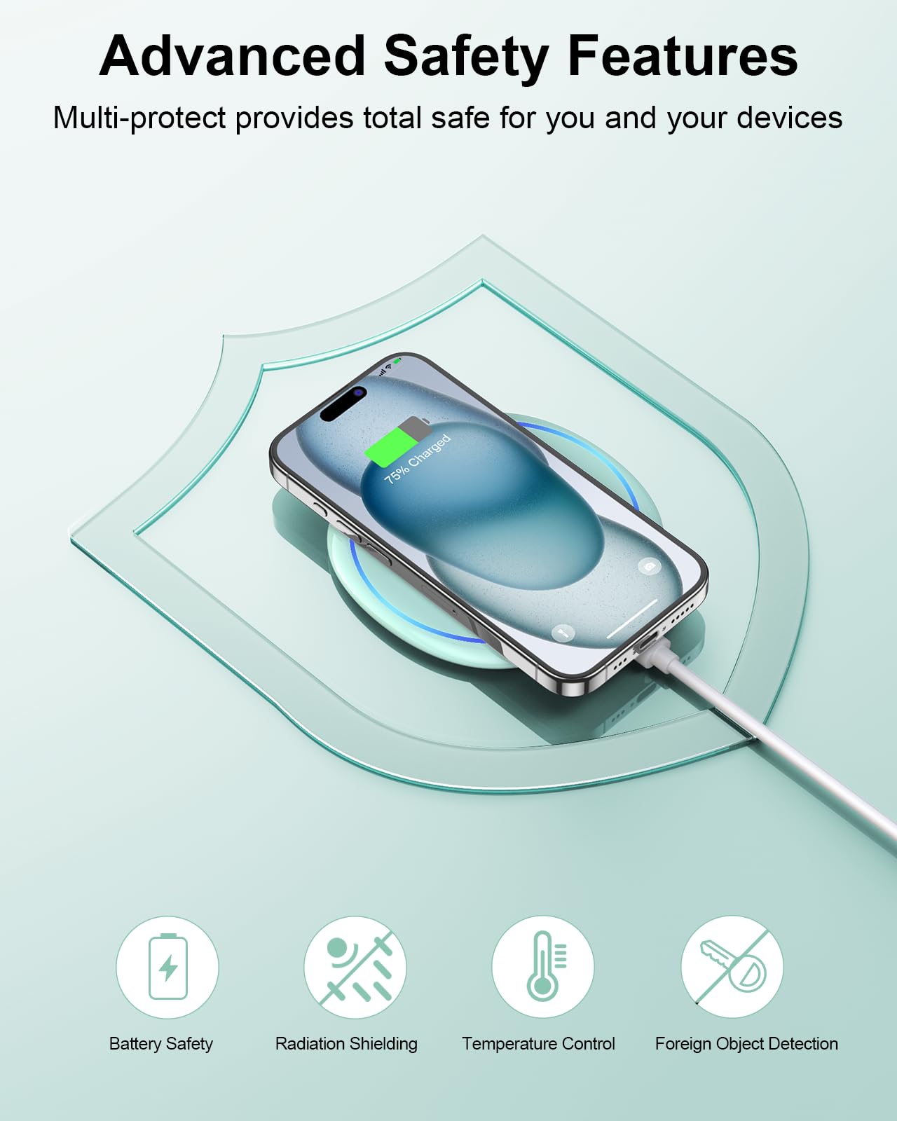 20W Fast Wireless Charger Pad for Samsung Galaxy S24/S23/S22/S21/S20/S10/S9 & iPhone 16/15/14/13/12/11/XR/XS/X/8 Plus - Qi-Certified Charging Station for AirPods 3/Pro 2 | Perfect for Home, Office & Nightstand Use