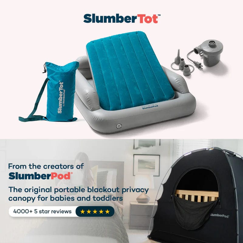 SlumberPod SlumberTot Inflatable Toddler Bed - Portable Travel Bed for Kids 2-5 Years - Perfect for Camping, Sleepovers & Indoor Play - Compact & Easy to Set Up