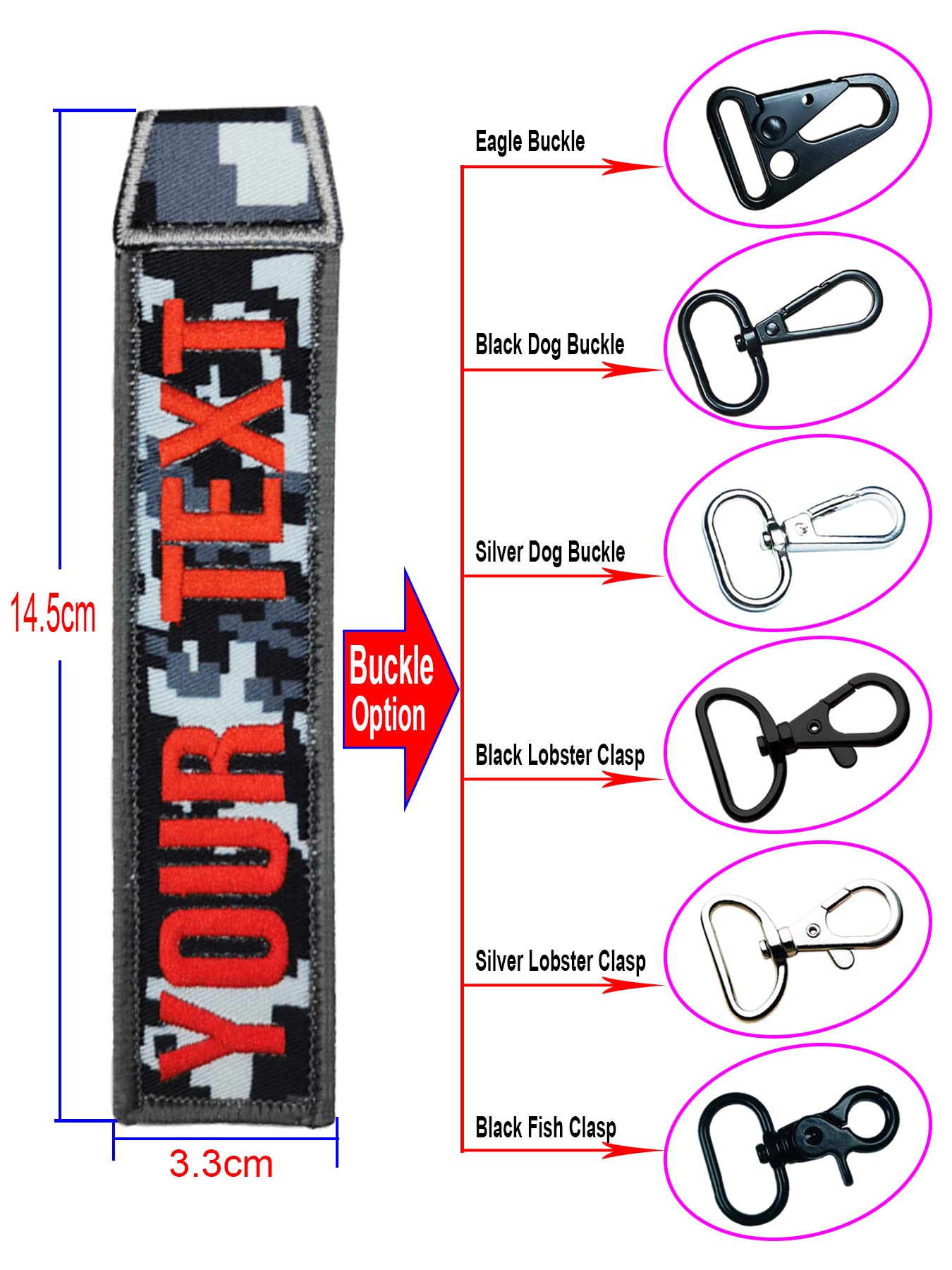 Customized Keychain with Name & Number - Personalized Key Ring Accessories for Luggage, Belts & Gear | Embroidery Gift for Travel, Sports & Everyday Use