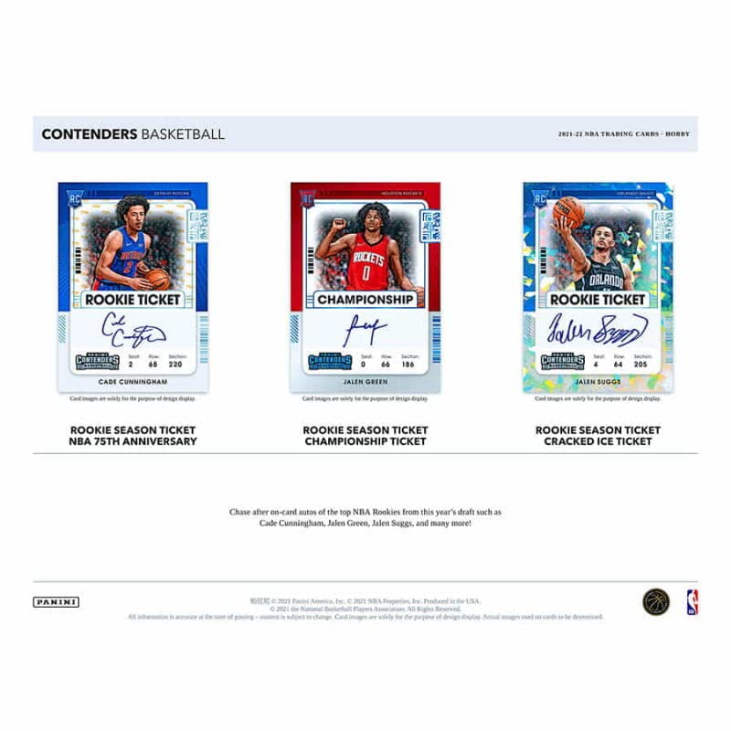 2021-22 Panini Contenders Basketball Hobby Box - 12 Packs (10 Cards Each) with 2 Autographs - NBA Trading Cards for Collectors & Fantasy Sports Fans - Perfect for Gifts, Investments & Game Nights