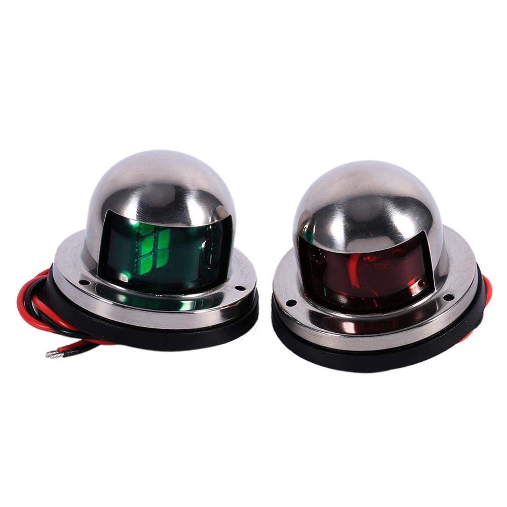12V 16LED Marine Navigation Lights - Stainless Steel Red & Green LED Bow Lights for Yachts & Boats | Waterproof, Durable for Night Sailing & Fishing
