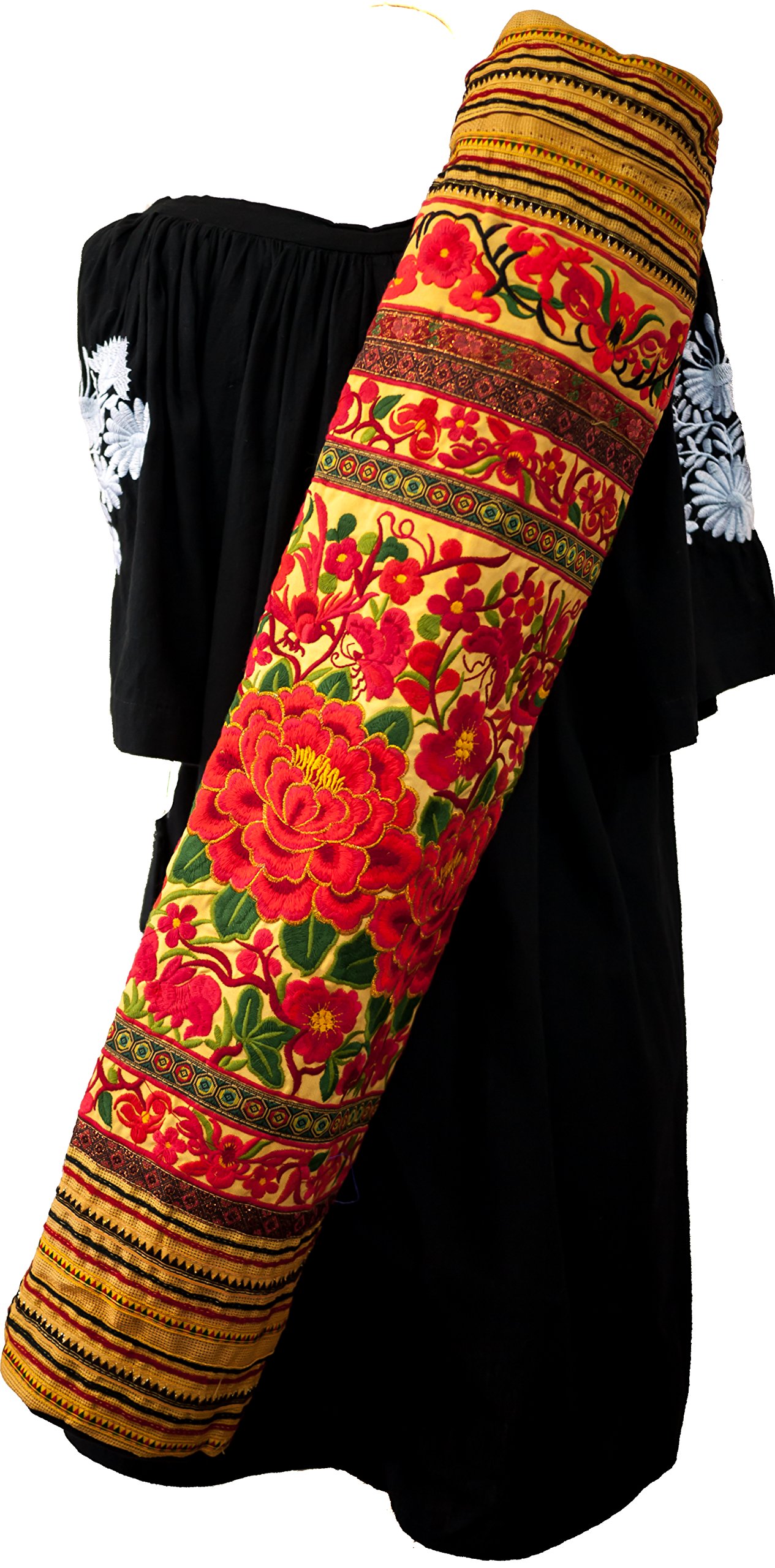 CCcollections Yoga Mat Bag with Adjustable Carry Strap - Bohemian Embroidered Pilates Mat Carrier for Women | Perfect for Yoga Studio, Gym & Travel Accessories