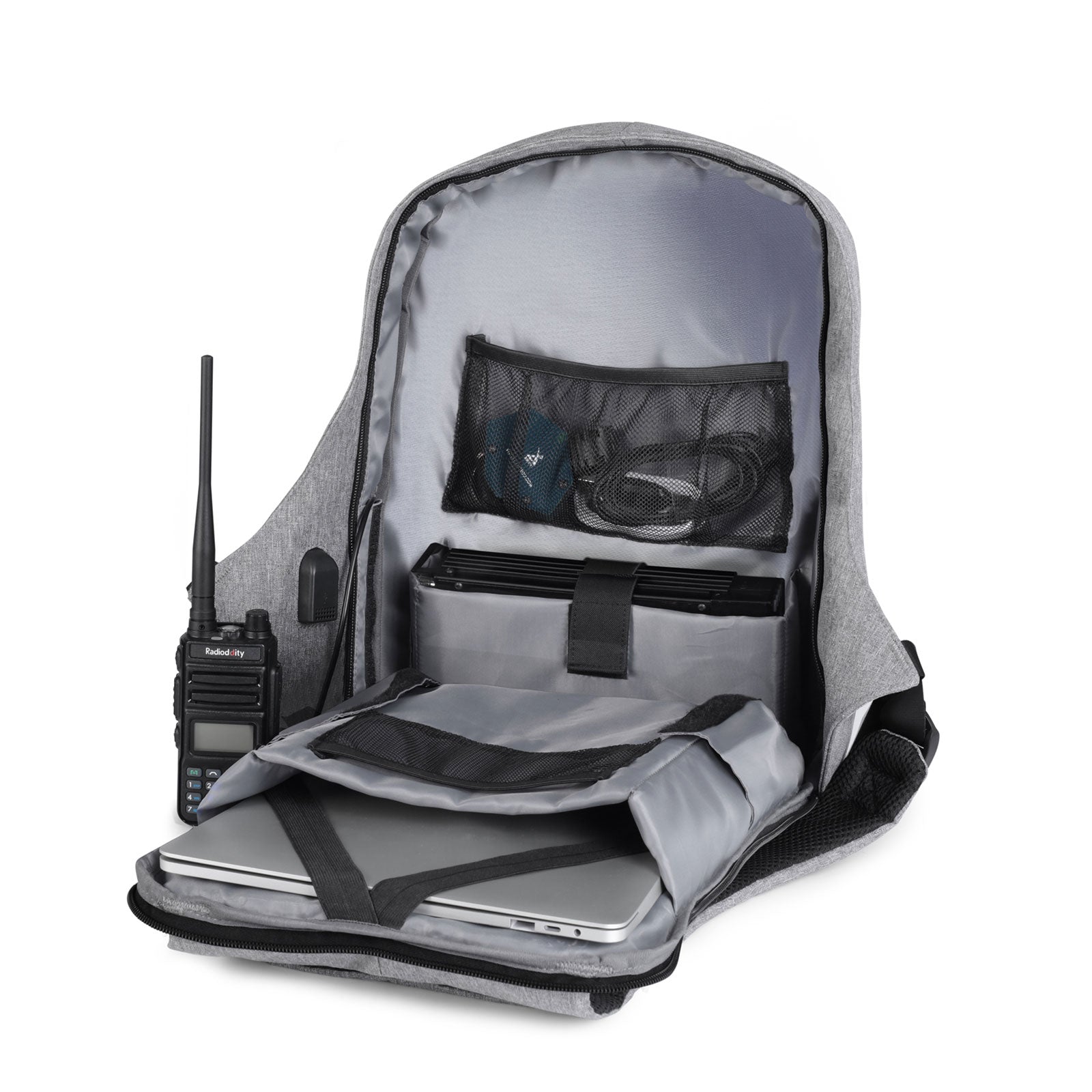 Raddy Multi-Function Waterproof Backpack for Ham Radio Accessories & Laptop | Compatible with HF Transceiver Xiegu, Icom, Yaesu | Perfect for Outdoor Adventures, Hiking, and Emergency Communications