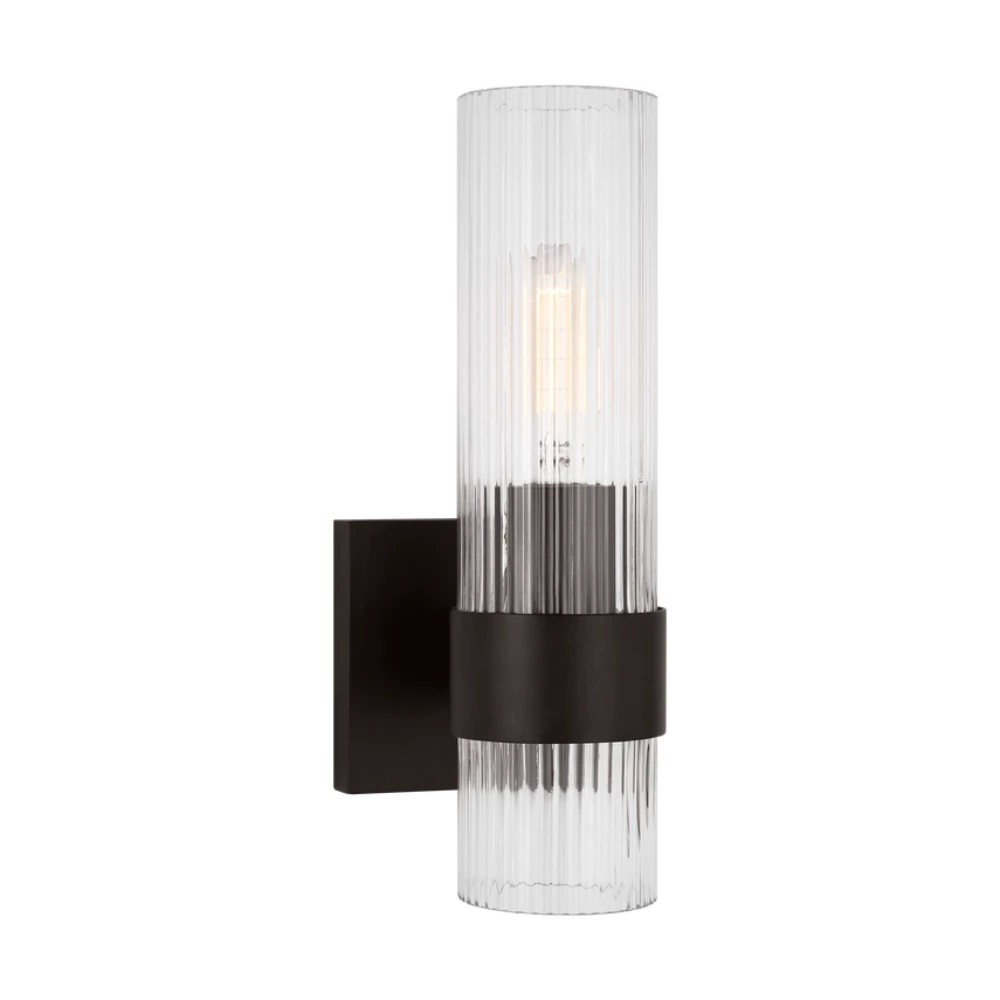 Eleanor Fluted Wall Sconce - Modern Brass Finish Lighting Fixture for Bedroom, Living Room & Hallway Decor