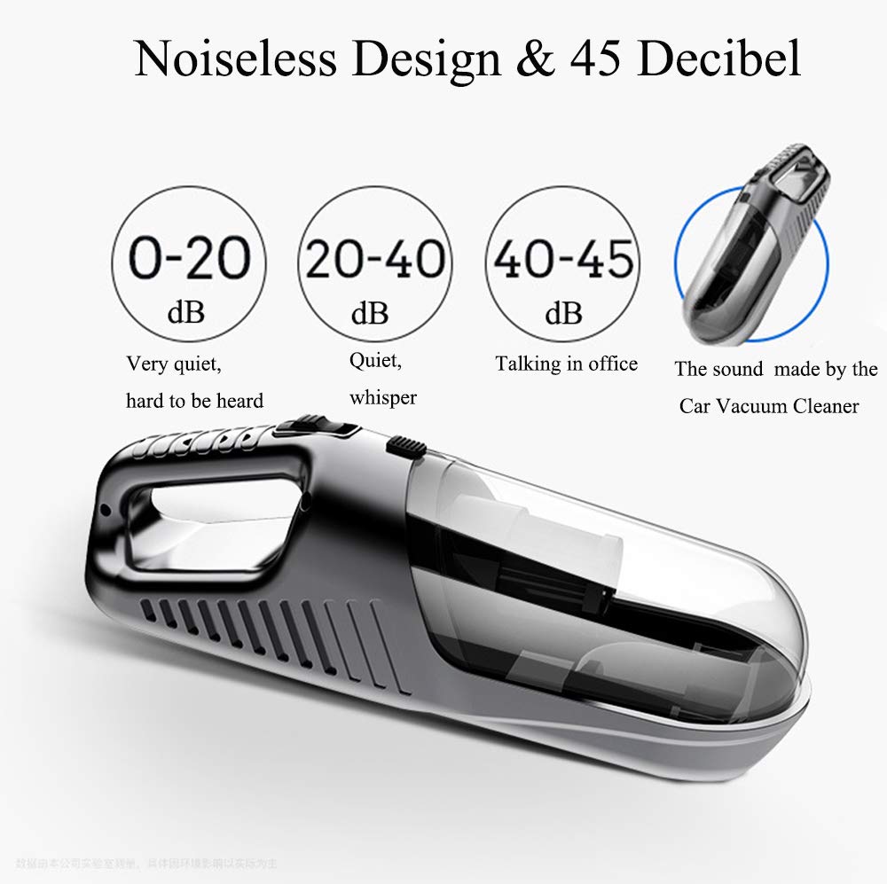 12V 120W High Power Car Vacuum Cleaner with 5000Pa Strong Suction - Portable Handheld Auto Vacuum with 360° Cyclonic Design & 4.5M Cord - Perfect for Car Detailing, Pet Hair Removal, and Home Cleaning (White)