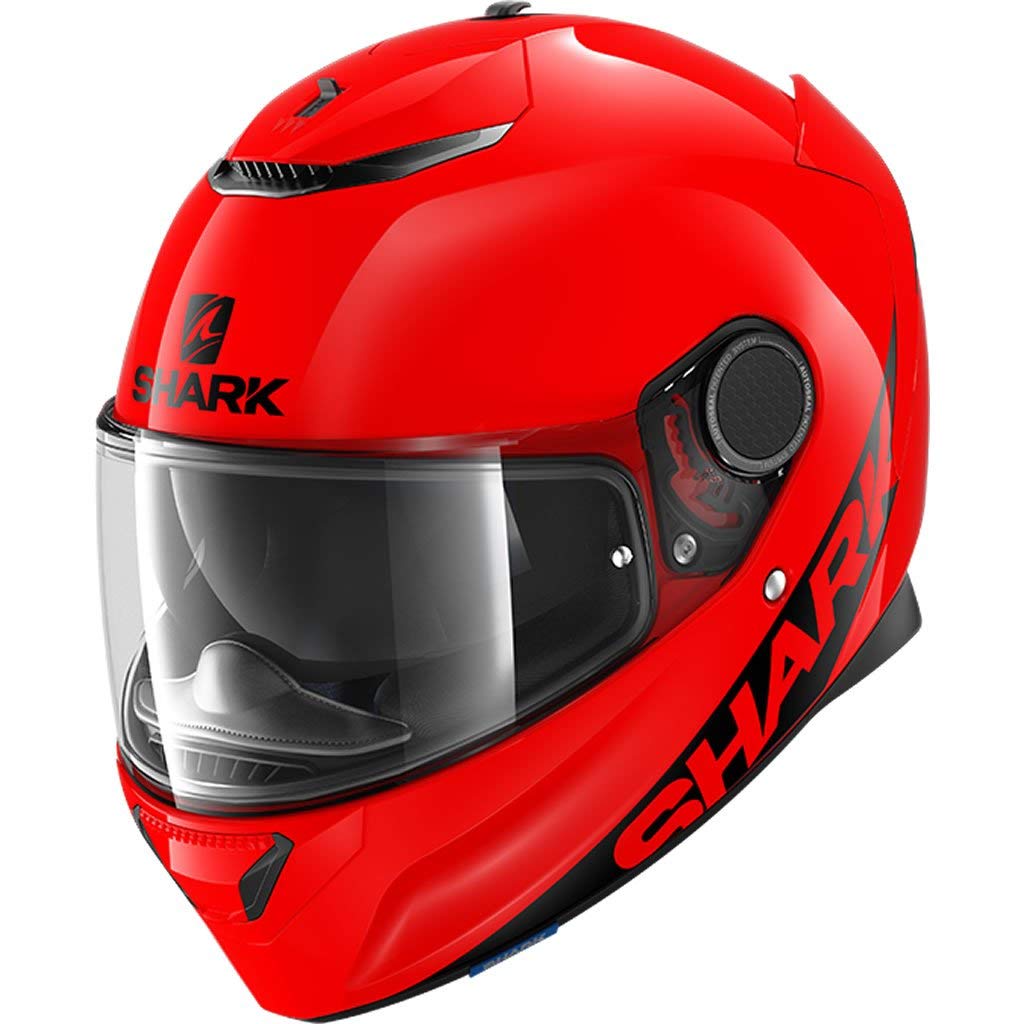 SHARK Unisex-Adult Full Face Spartan 1.2 Motorcycle Helmet - Blank Red (Medium) - DOT Certified for Safety - Perfect for Street Biking, Racing & Urban Commuting