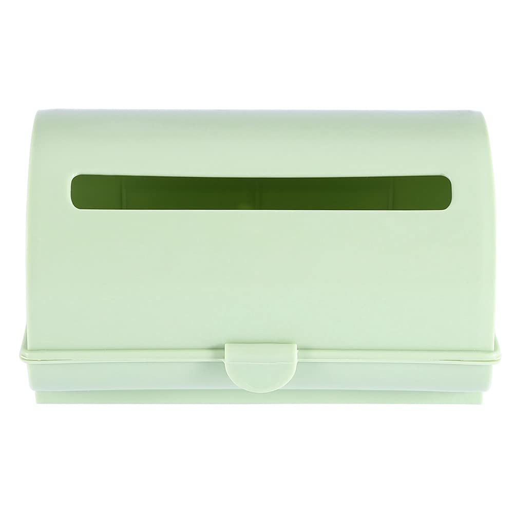 Plastic Grocery Bag Holder - Wall Mount Storage Box for Kitchen Trash Bags (Green) - Space Saving Organizer