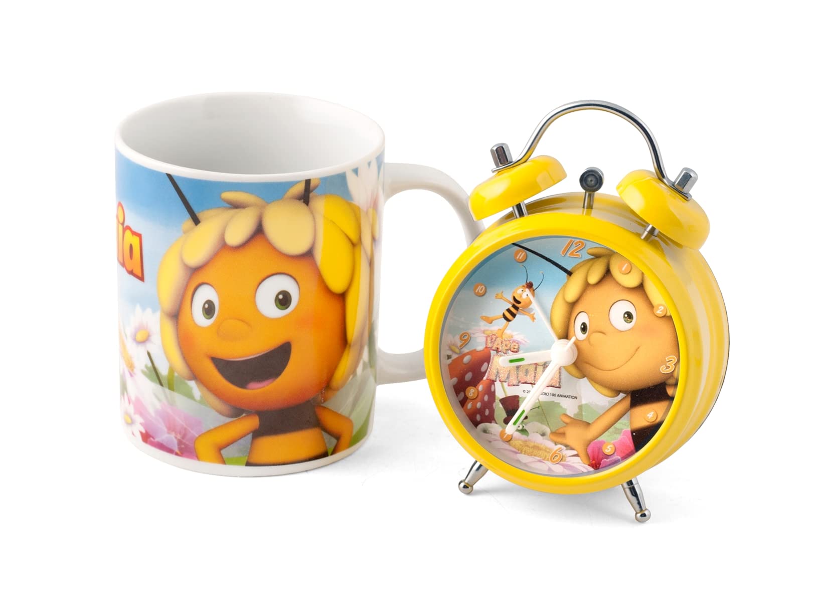 Maya The Bee Twin Bell Alarm Clock - Yellow Medium Gift Box for Kids & Teens | Perfect for Bedroom, Nursery, or Desk Decor