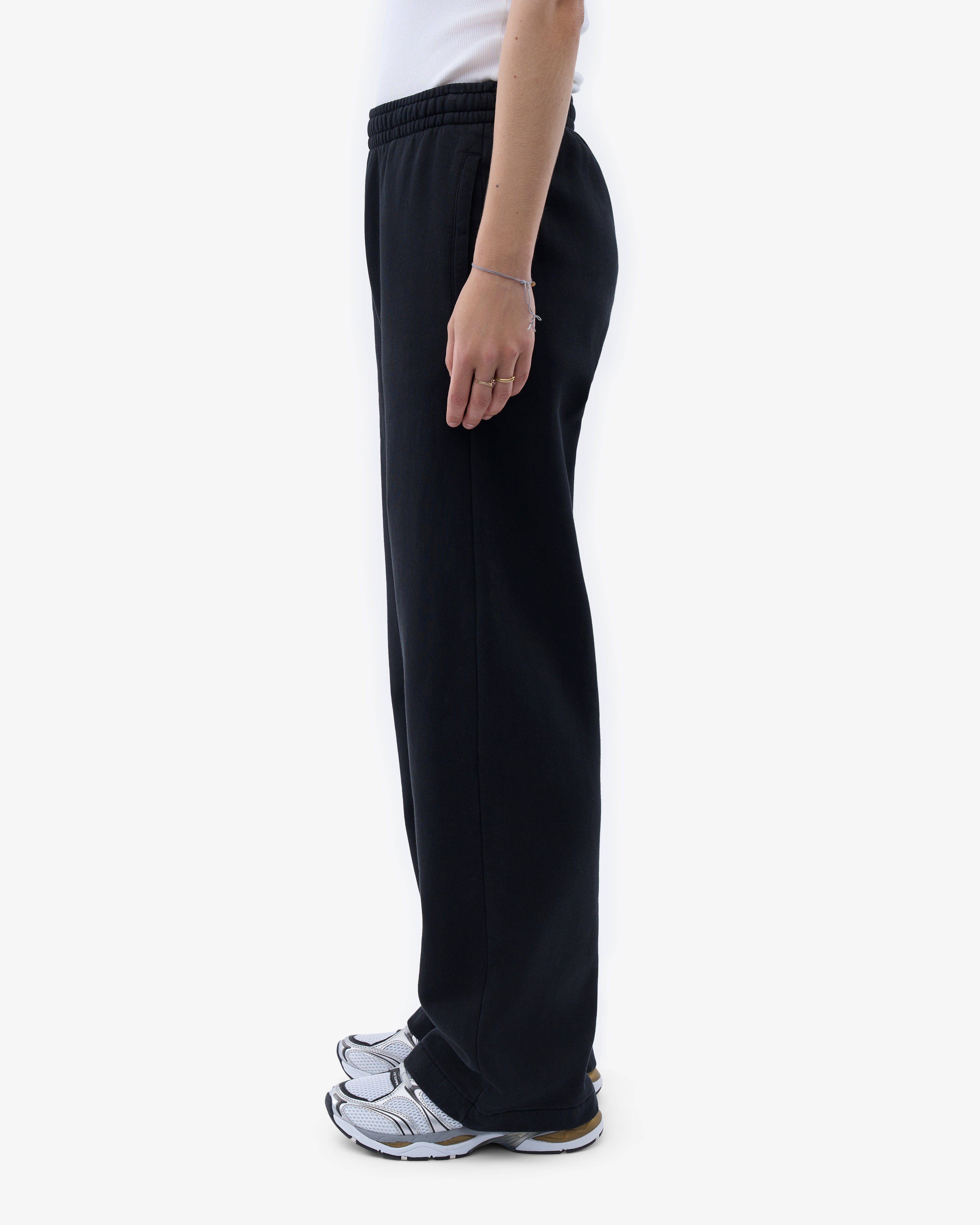 Organic Straight Leg Sweatpants for Women - Soft & Comfortable Deep Black Lounge Pants - Perfect for Yoga, Running & Casual Wear