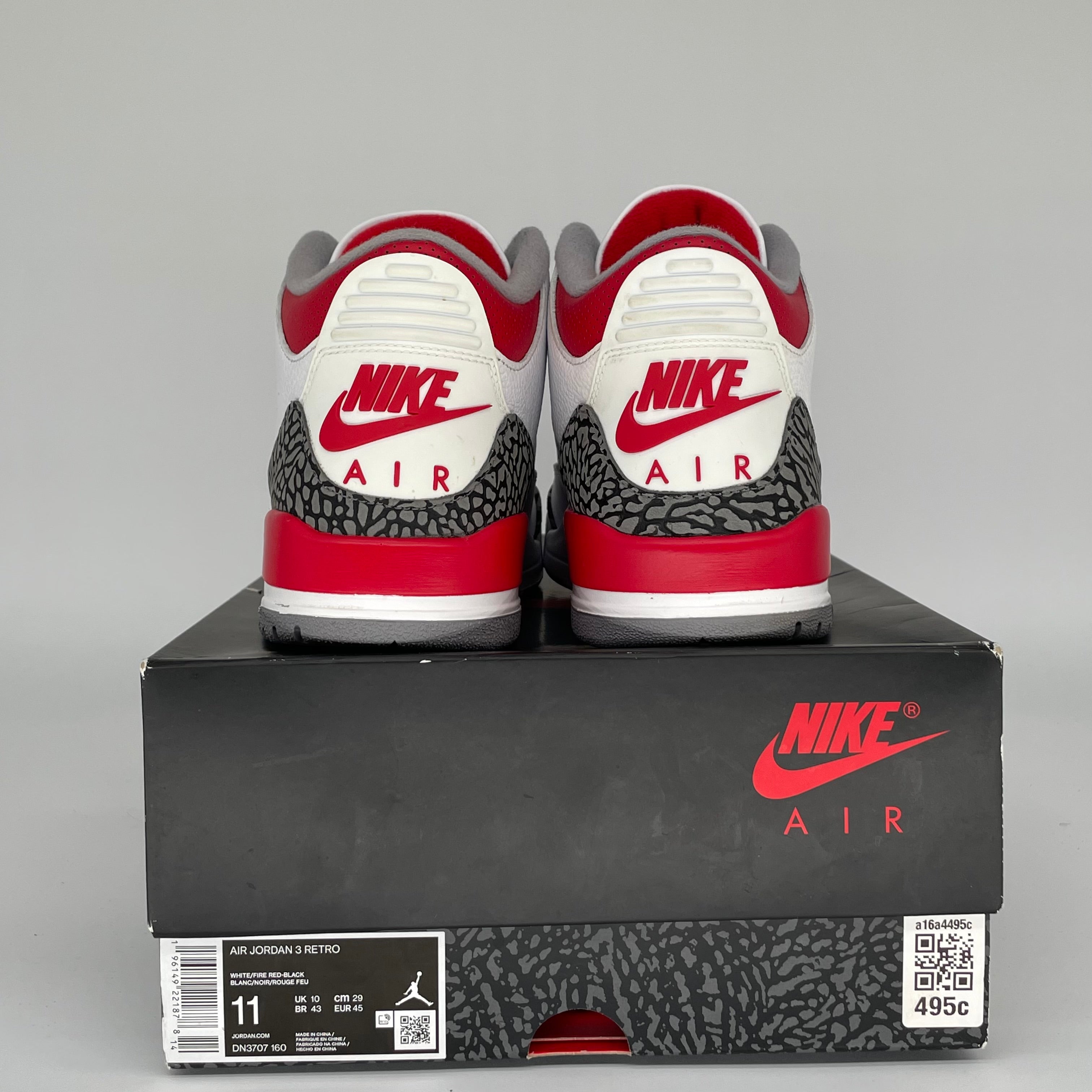 Air Jordan 3 Retro 'Fire Red' Men's Basketball Shoes Size 11 DN3707-160 - Perfect for Streetwear, Sneaker Collection & Casual Wear
