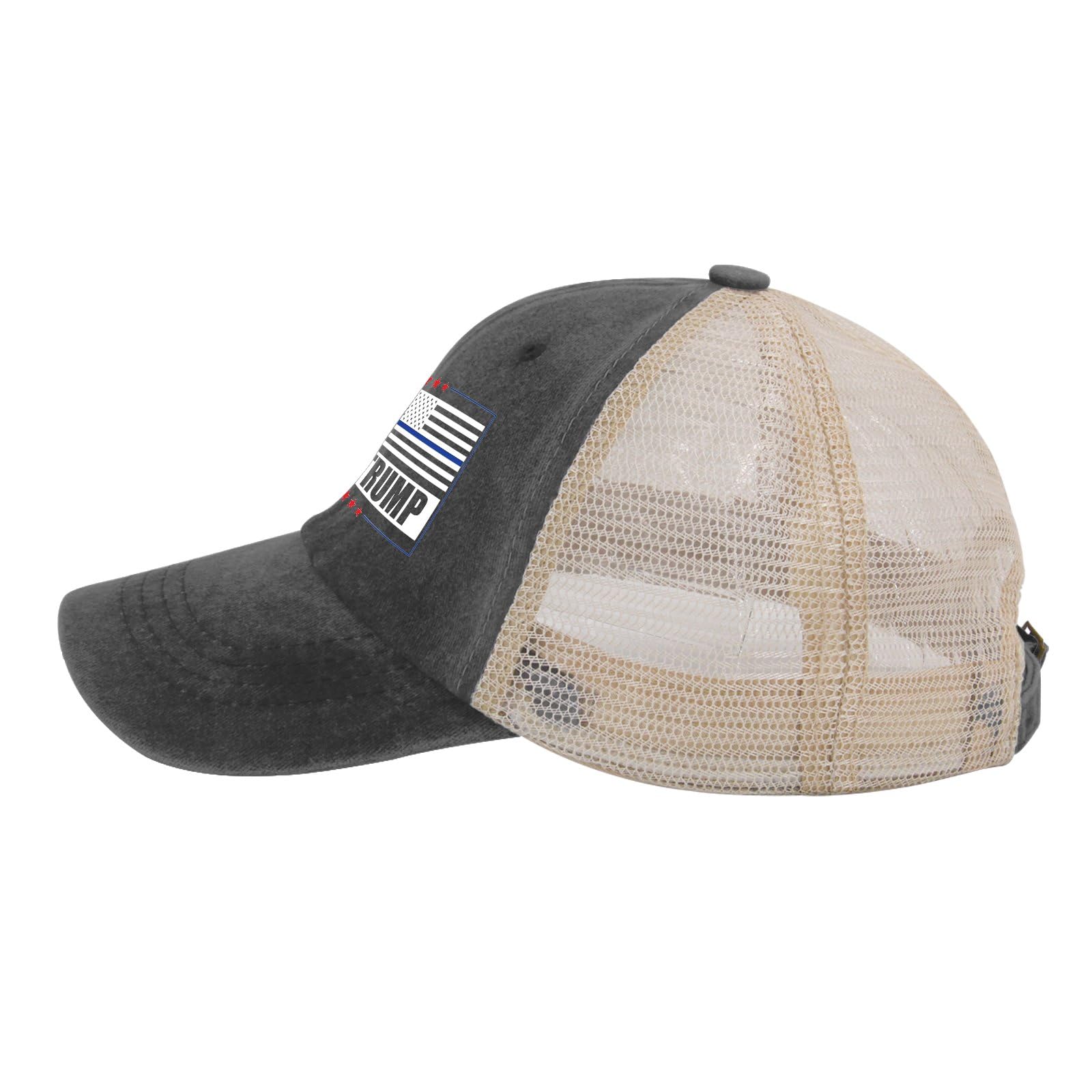 Trump Hat for Men & Women - All Black Adjustable Trucker Cap - Cowboy & Cowgirl Outdoor Beach Hat - Perfect for Political Rallies, Outdoor Events & Patriotic Fashion