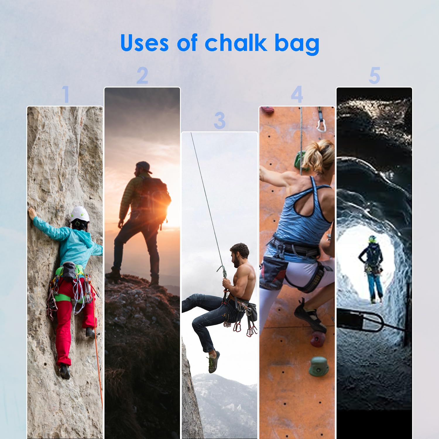 Premium Chalk Bag for Rock Climbing - Adjustable Belt, Quick-Clip & Zippered Pocket - Ideal for Bouldering, Gym Training & Outdoor Climbing Adventures
