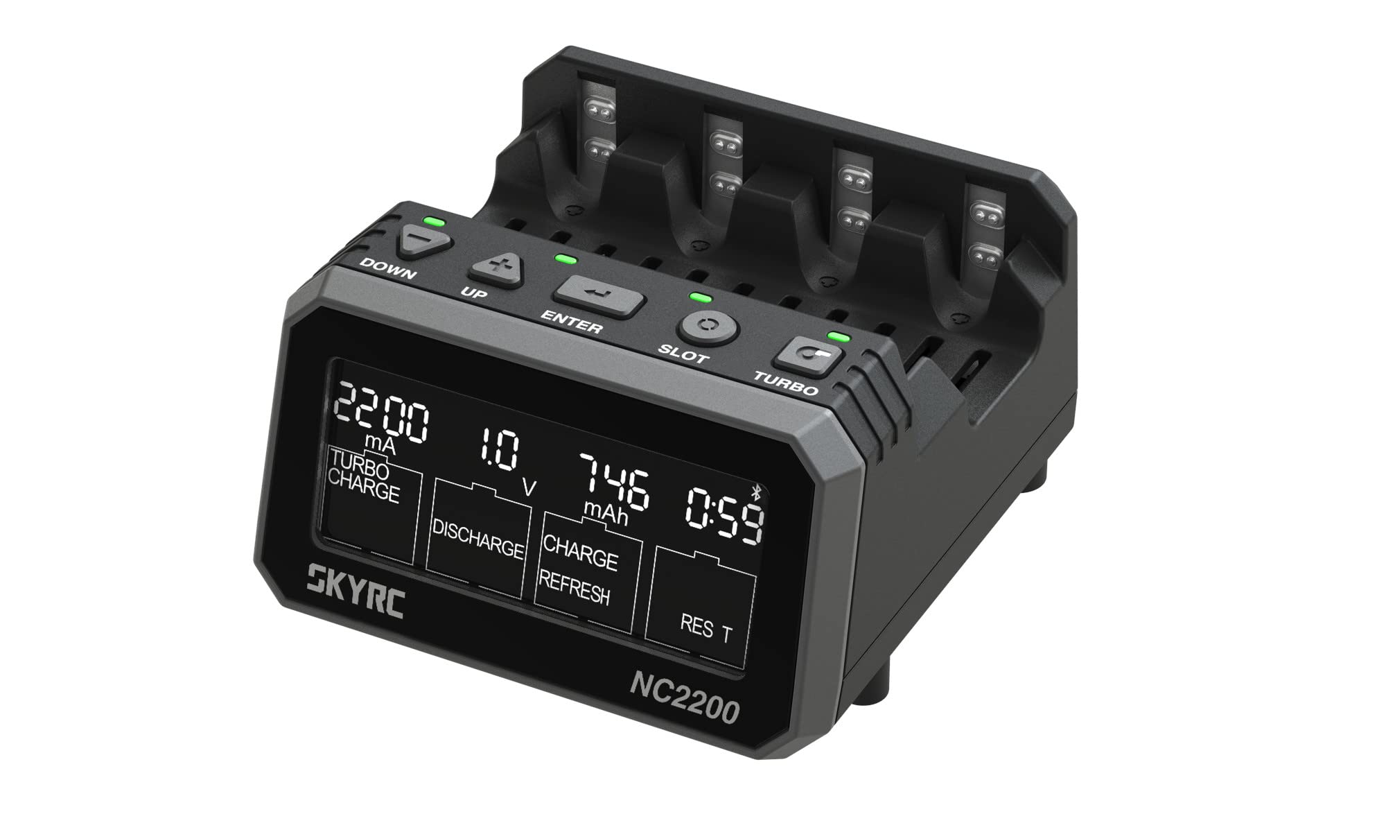 SKYRC NC2200 Smart Battery Charger Analyzer for AA AAA NiMH NiCd Rechargeable Batteries - Perfect for RC Toys, Digital Cameras & Home Electronics