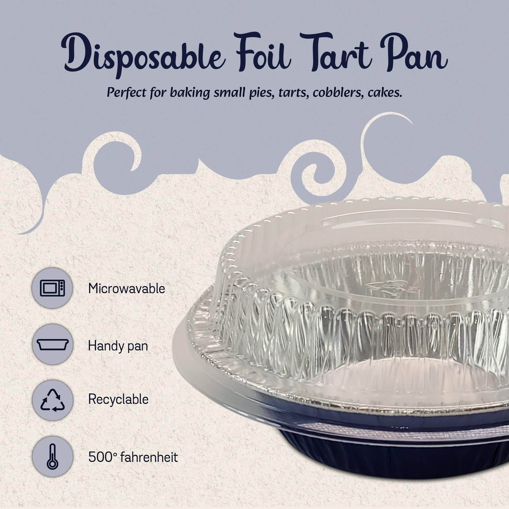 KitchenDance 5 Inch Mini Pie Tins with Lids - Premium Aluminum Pie Pans for Baking Pies, Tarts, Cobblers & Cakes - Reusable & Durable - Perfect for Home Bakers & Professional Chefs (Set of 250, Blue) | Great for Holiday Baking, Potlucks & Dessert Parties