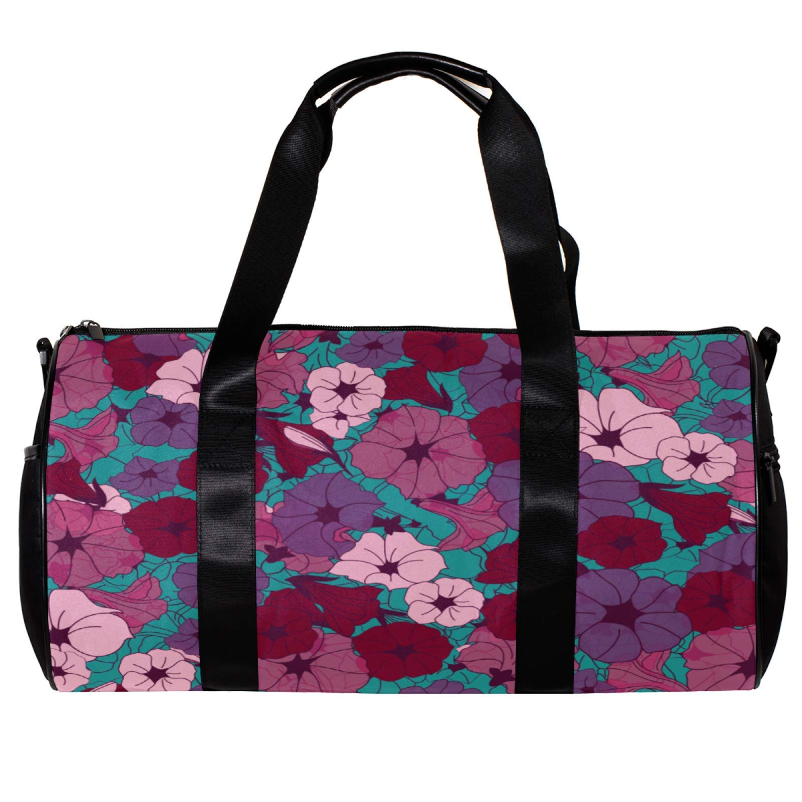 Premium Sports Duffel Bag for Men & Women - Gym, Fitness, Travel & Overnight Carry - Large Capacity Barrel Bag with Petunia Flower Design - Perfect for Workouts, Yoga, Beach Trips & Weekend Getaways