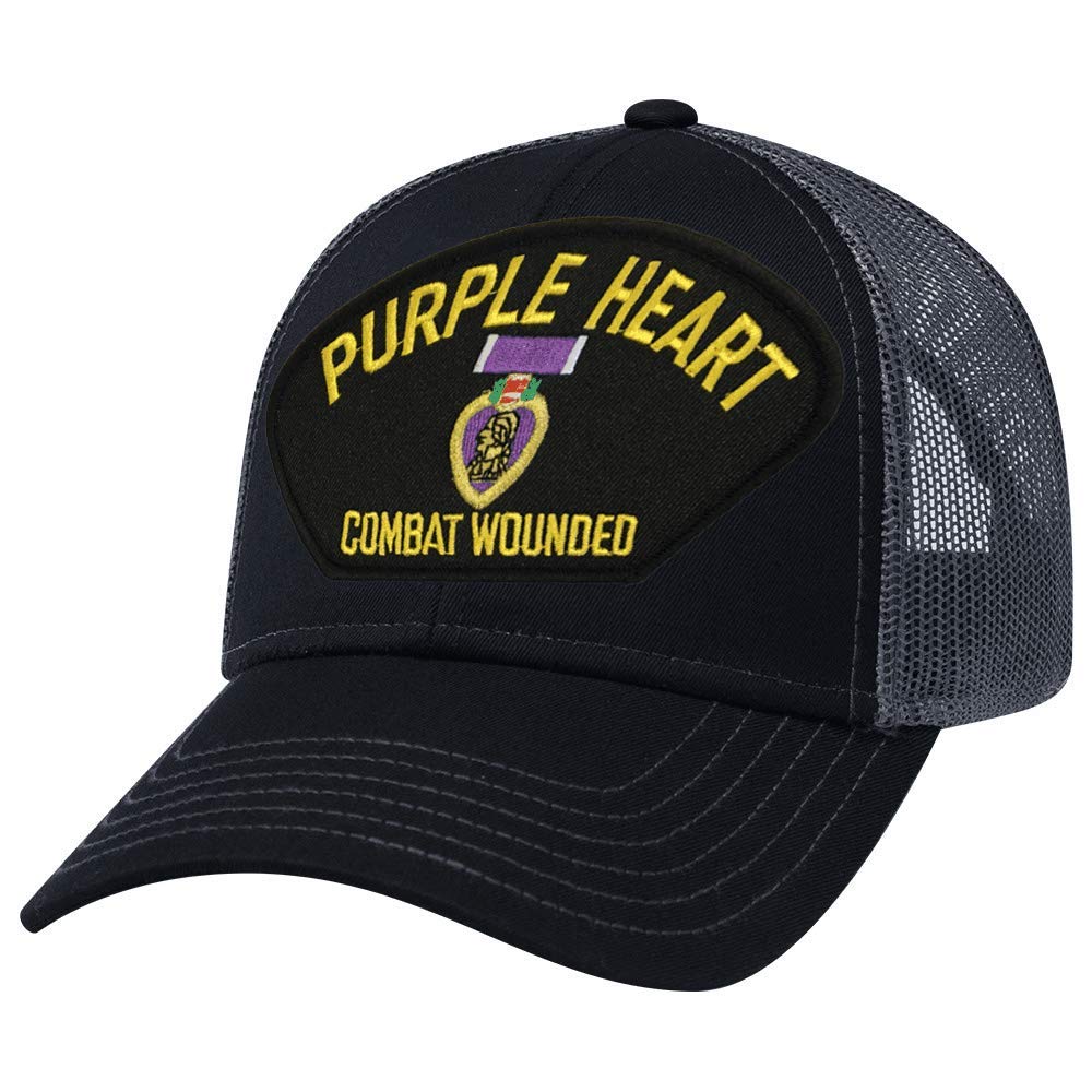 Purple Heart Mesh Back Cap - Breathable Adjustable Baseball Hat for Men & Women - Perfect for Outdoor Sports, Hiking, and Casual Wear