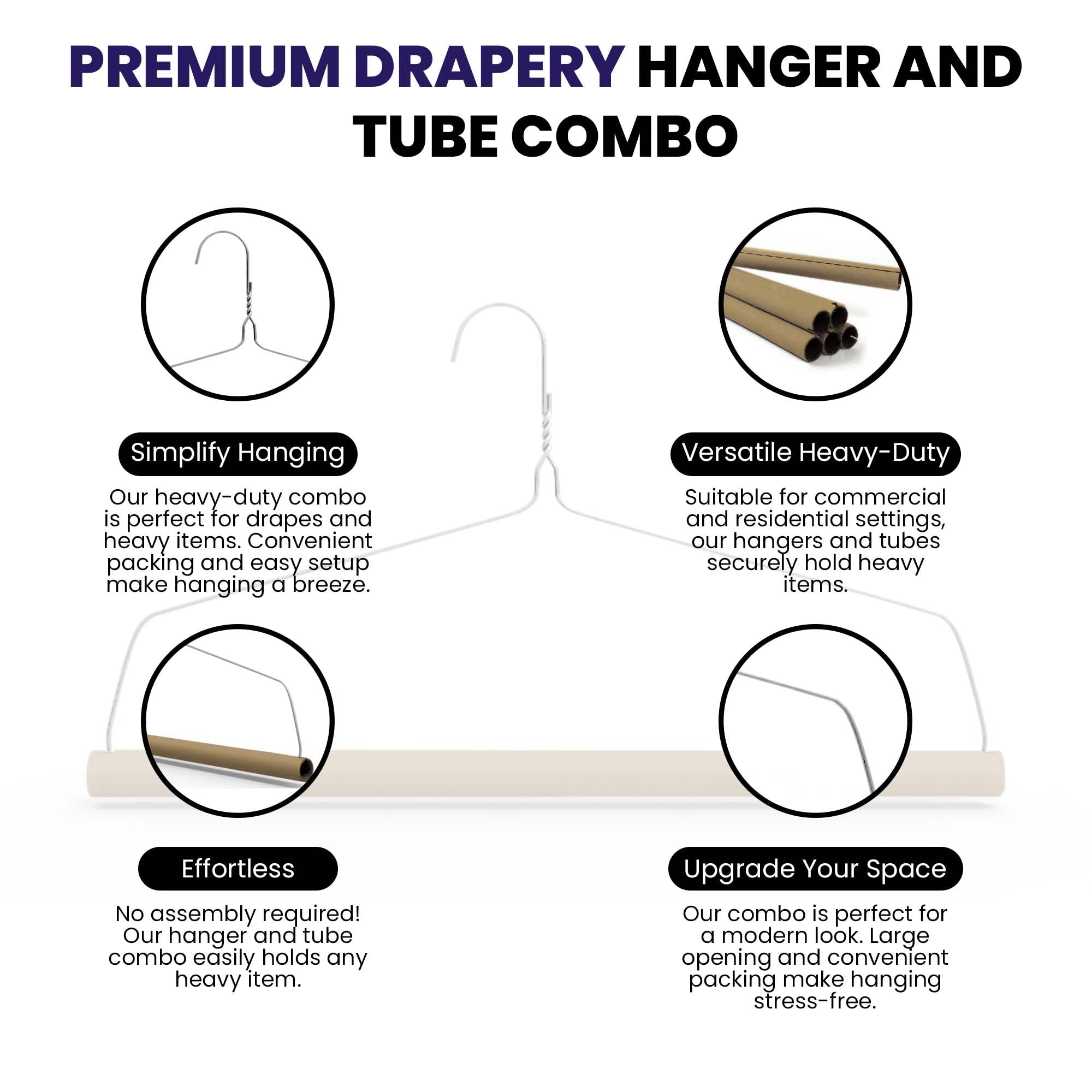 Heavy Duty Galvanized Steel Wire Clothes Hangers - 10.5
