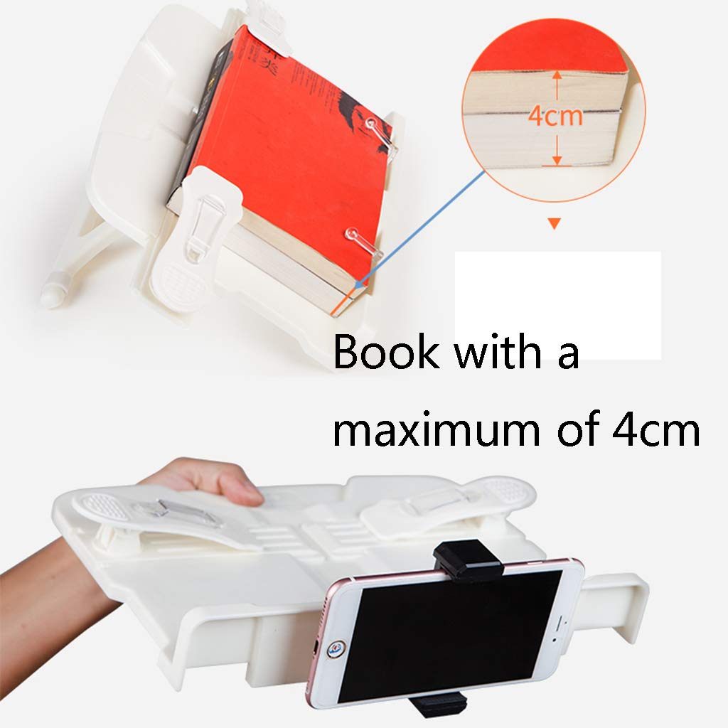 DLT Floor Bookstand - Adjustable Reading Stand for Books, Documents, Cookbooks, and iPads - White (Size A) - Perfect for Home, Office, and Classroom Use